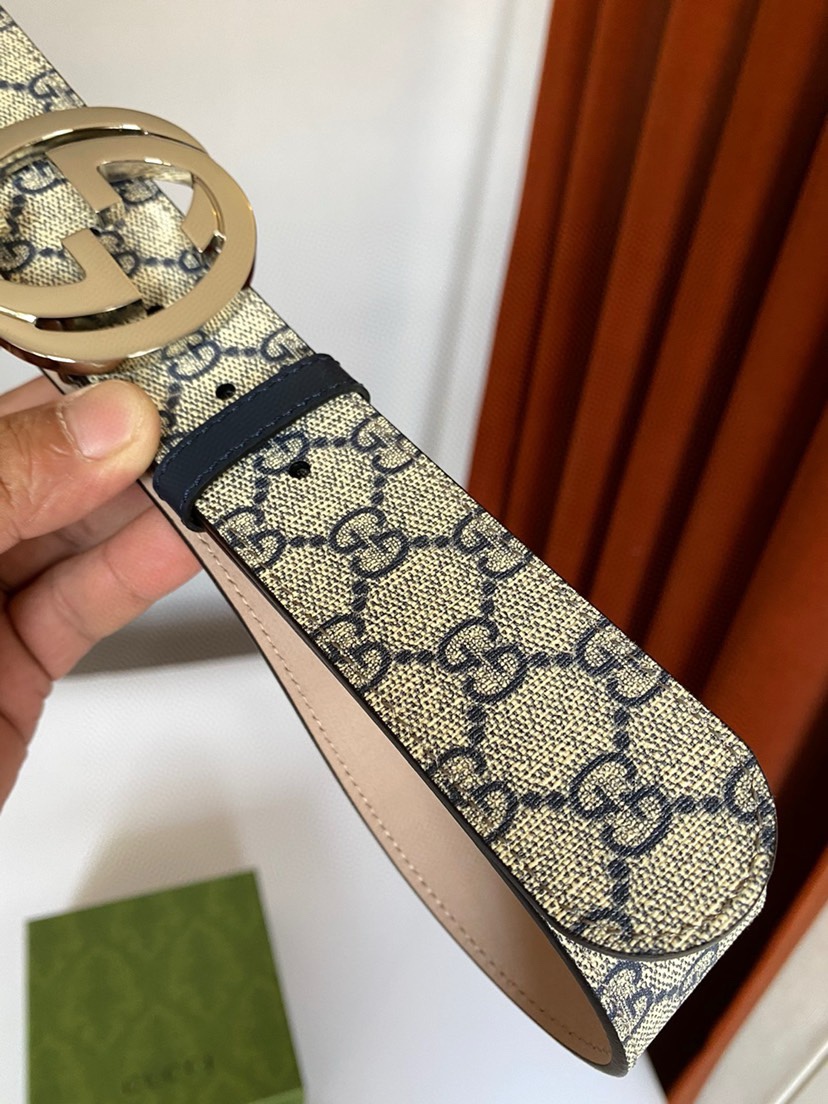 配全套包装原单货Gucci 古琦经典Sueme帆布腰带 原版面料手感凹凸质感十足（非市场普通货） 进口树