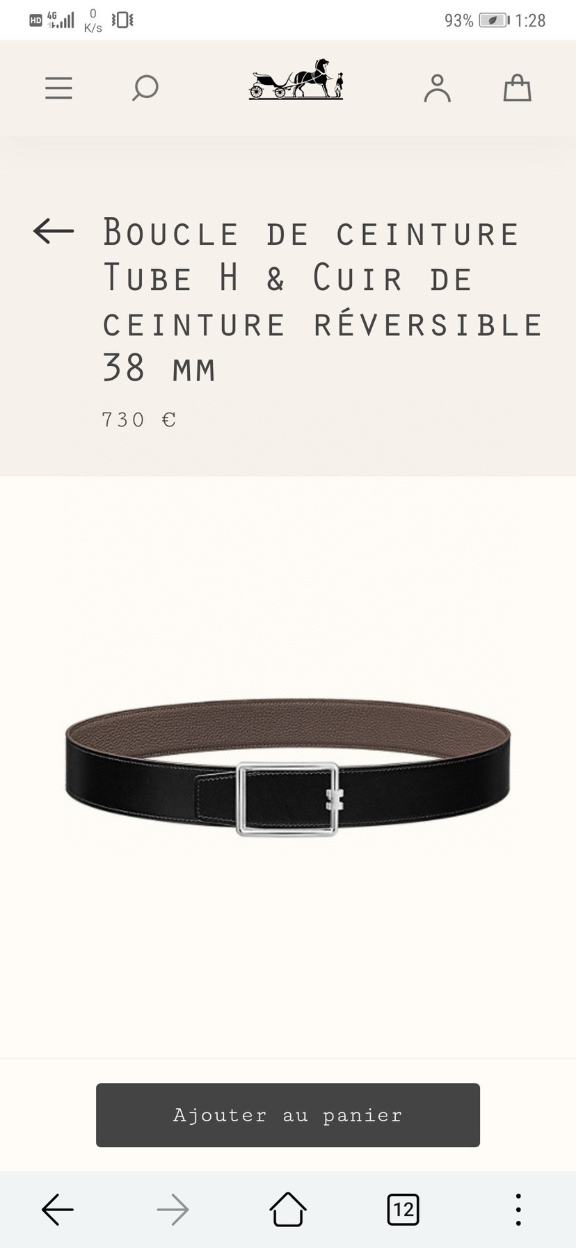 爱马仕官网同步 Hermes-OSCAR BELT BUCKLE & REVERSIBLE LEATHE