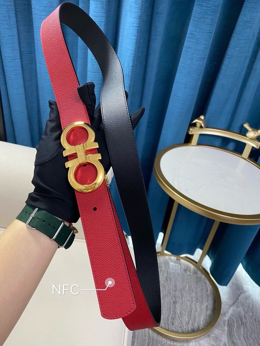 中国红 菲拉格慕 ferragamo 代购原单腰带，特殊渠道正品工厂代工，商务时尚百搭，宽度3.5cm