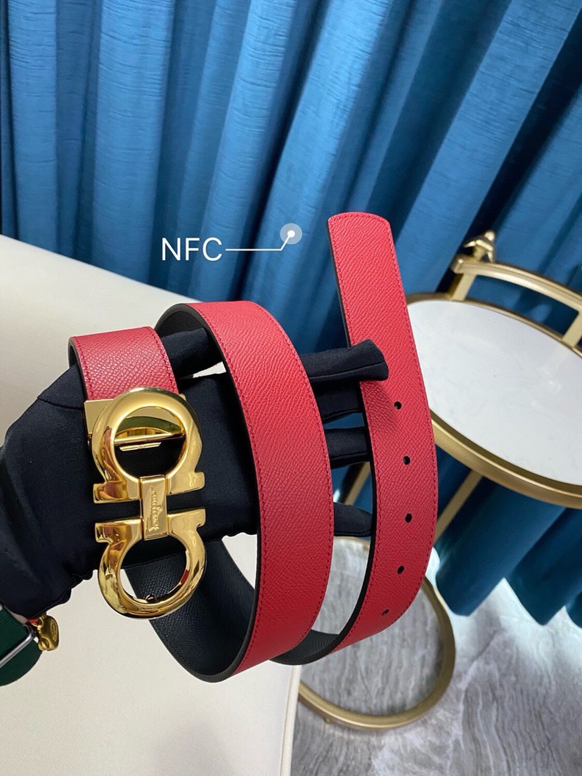 中国红 菲拉格慕 ferragamo 代购原单腰带，特殊渠道正品工厂代工，商务时尚百搭，宽度3.5cm