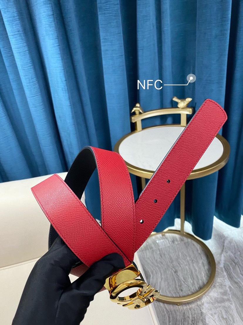 中国红 菲拉格慕 ferragamo 代购原单腰带，特殊渠道正品工厂代工，商务时尚百搭，宽度3.5cm