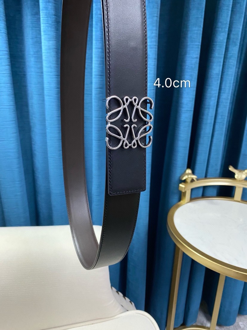 P 罗意威男士皮带系列 规格40mm Anagram 可翻面牛皮腰带饰4mm白色Anagram腰带扣