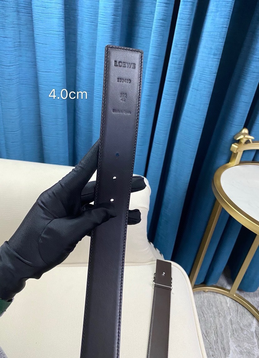 P 罗意威男士皮带系列 规格40mm Anagram 可翻面牛皮腰带饰4mm白色Anagram腰带扣