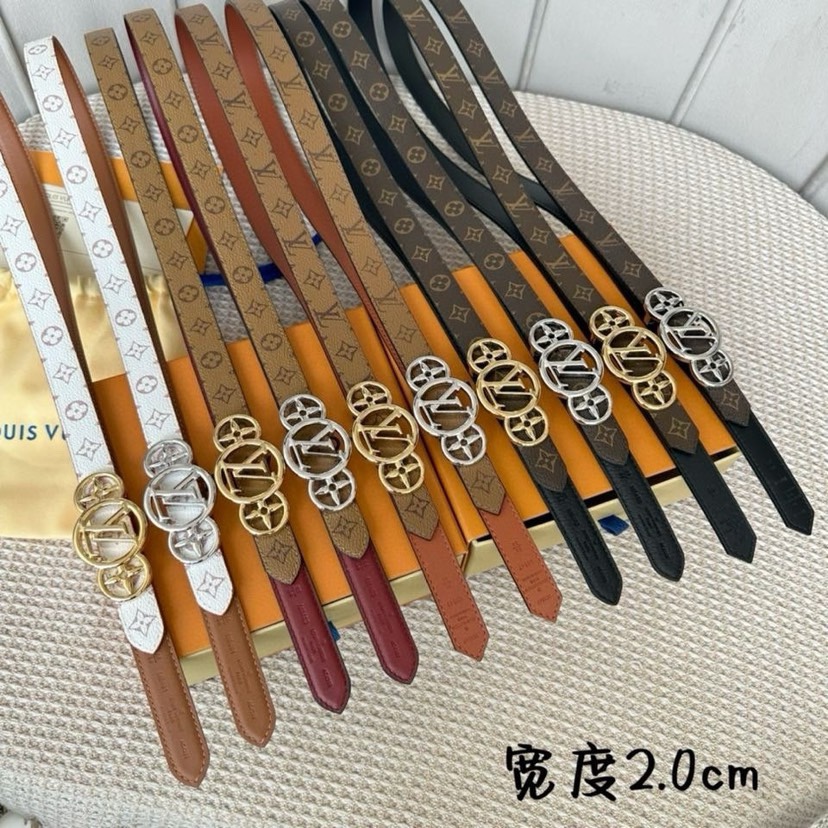 宽度2.0 CM Lv S-Lock系列 寬度20mm  驢家法國🇫🇷驢女士腰帶 全新風格定制帆布面料襯