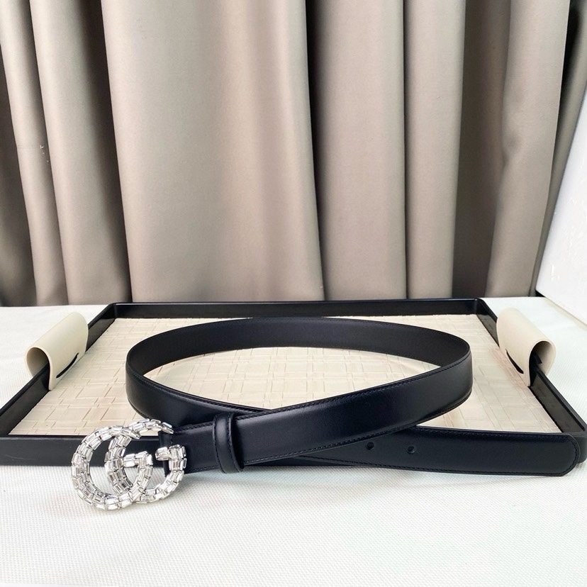 配全套包装古驰Gucci 夏季新款、百搭款式 女士必备（3.0cm）头层牛皮搭配精品铜扣