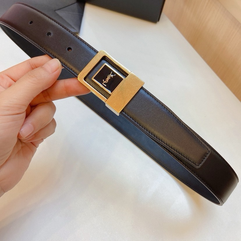 配全套包装 圣罗兰宽度3.0cm，2023新款女士腰带，原厂精品五金搭配意大利进口头层皮，80-100欧