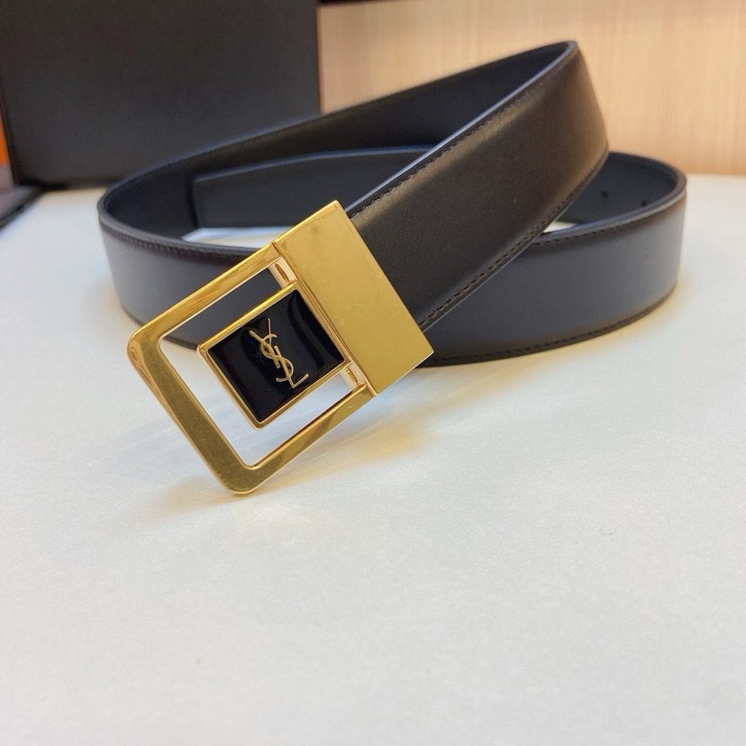 配全套包装 圣罗兰宽度3.0cm，2023新款女士腰带，原厂精品五金搭配意大利进口头层皮，80-100欧