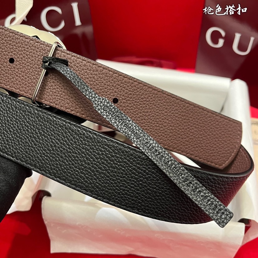 代购级精品 G U C C I 当季新品 男士腰带 4.0毫米