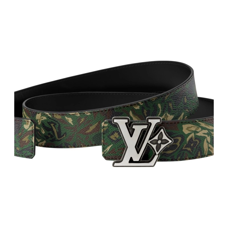 LV路易威登男士腰带40mm迷彩清花和皮革复古带扣新款M4383U