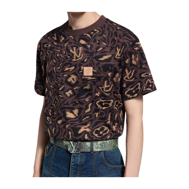 LV路易威登男士腰带40mm迷彩清花和皮革复古带扣新款M4383U