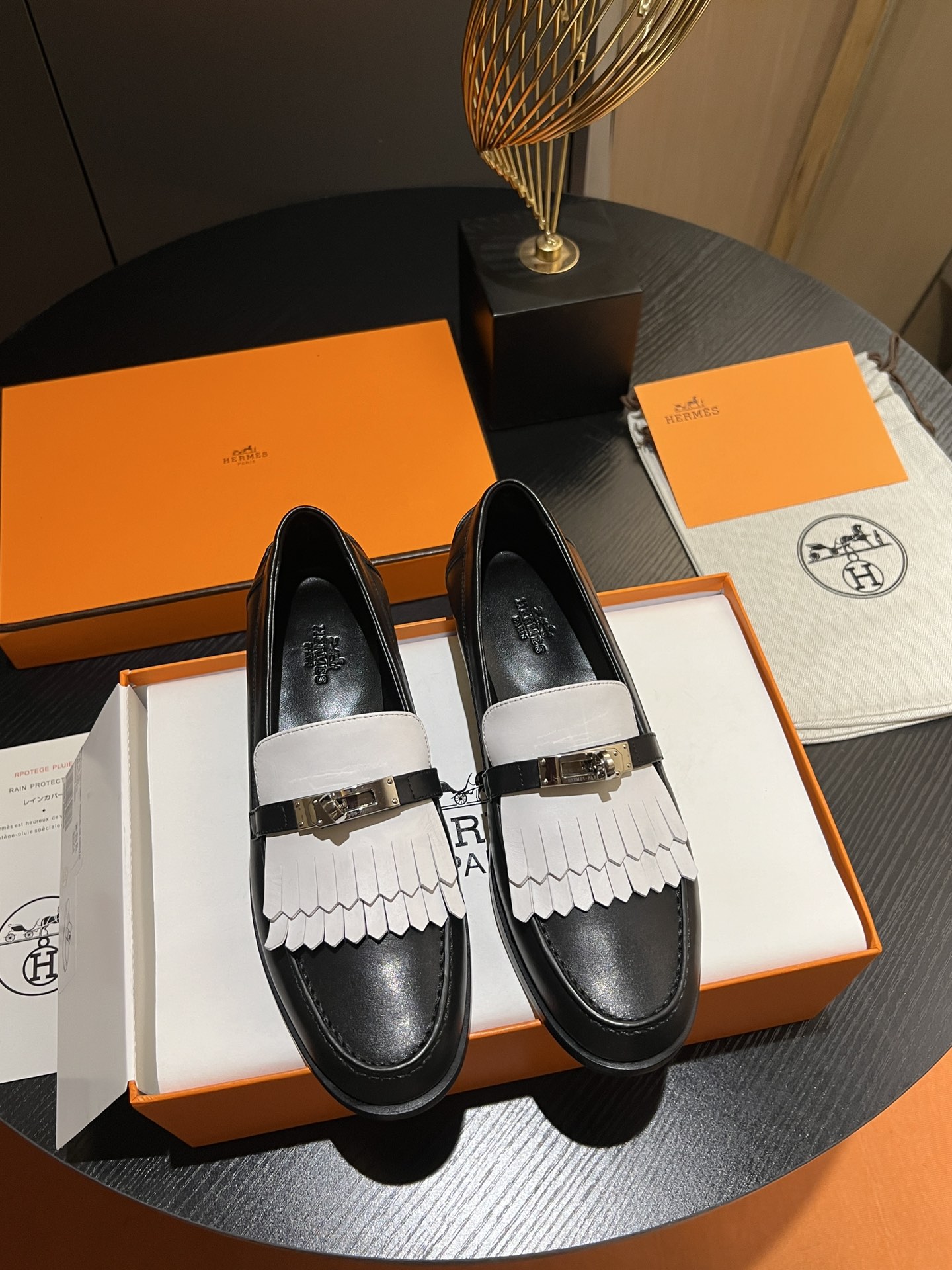 Hermes Single Layer Shoes Platinum White Sewing Calfskin Cowhide Genuine Leather Sheepskin Spring Collection