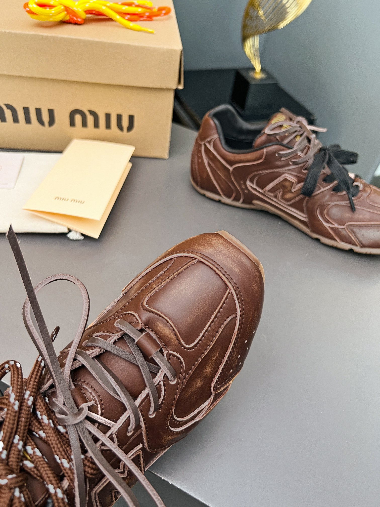 Miu Miu x New Balance 530 Brown Leather Sneakers Unisex Shoes 7 a1727356911434 7138
