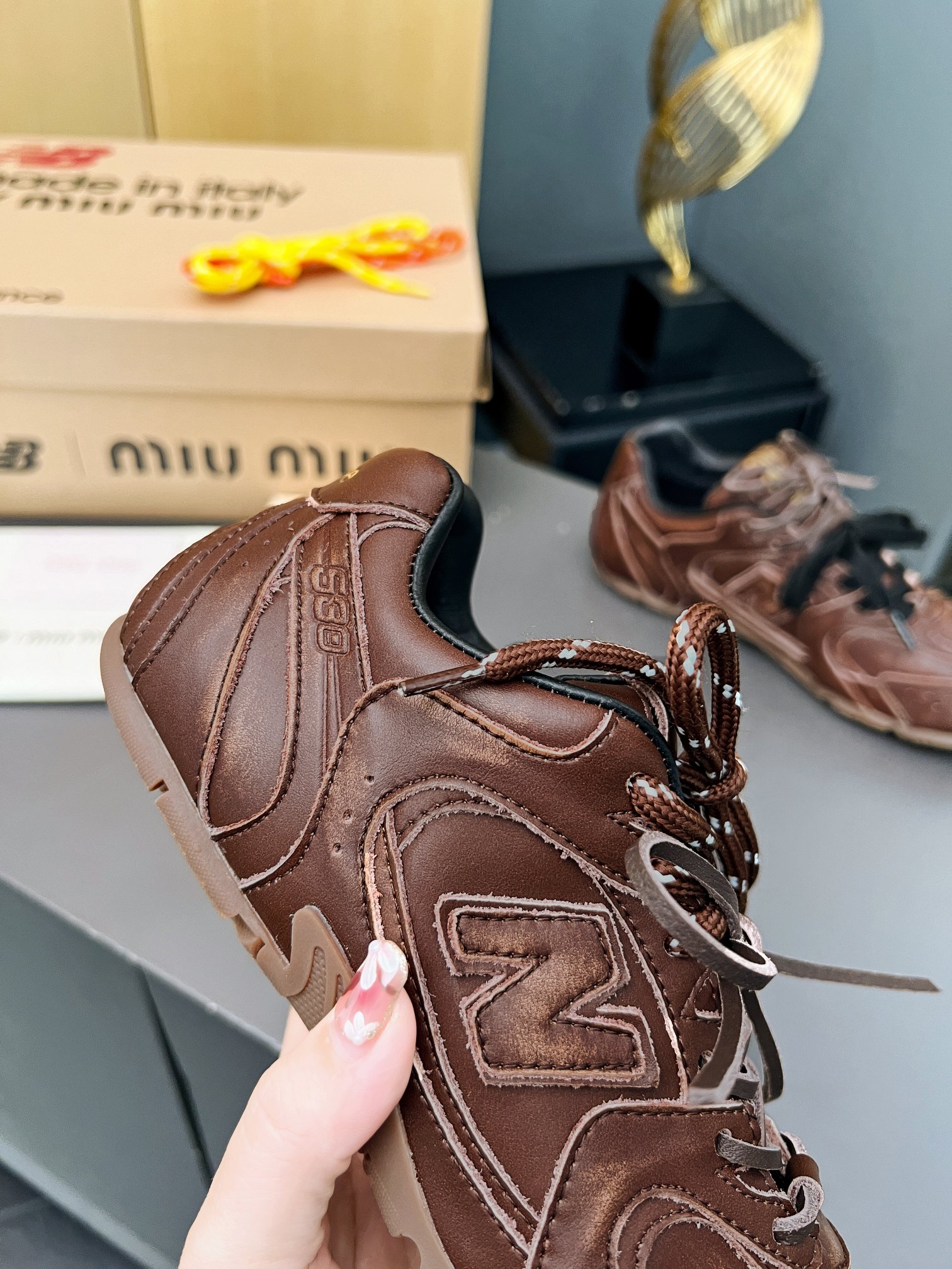 Miu Miu x New Balance 530 Brown Leather Sneakers Unisex Shoes 5 a1727356911448 2584