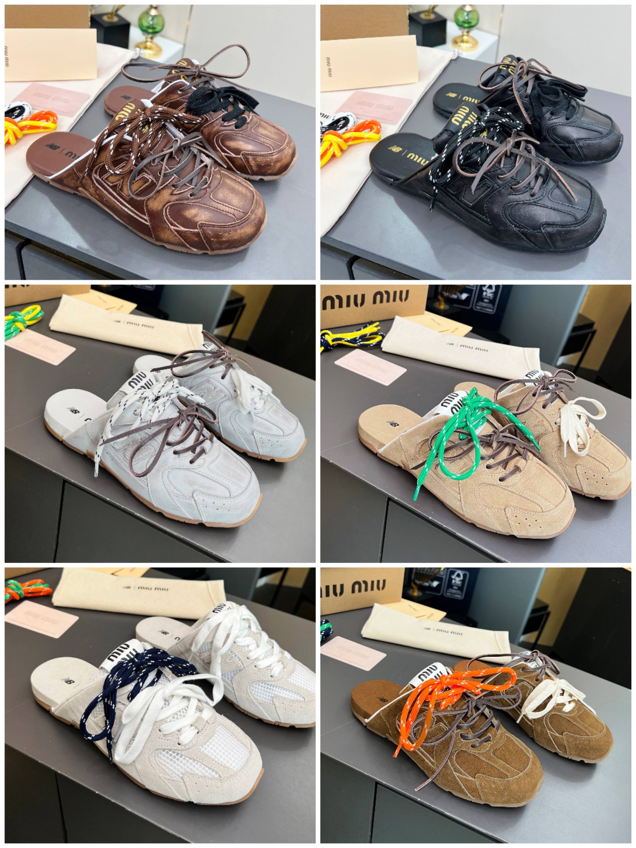 Miu Miu x New Balance 530SL Leather Sneakers Slides - Unisex Design 10 a1736978694043 8768