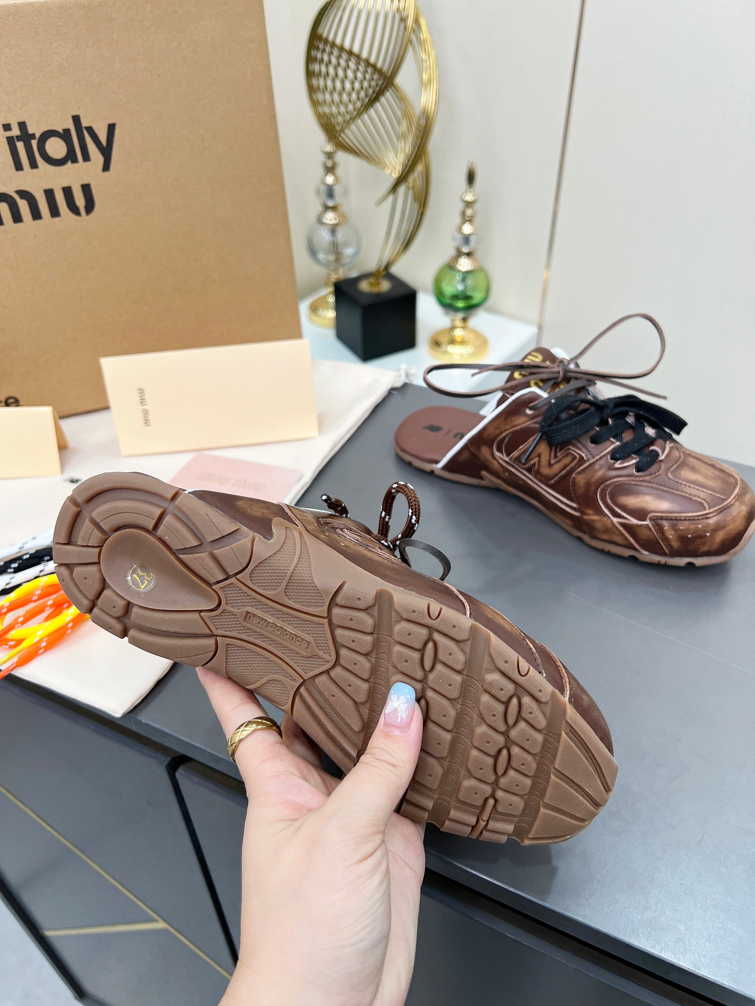Miu Miu x New Balance 530SL Leather Slides - Unisex Casual Sneakers 7 a1736978815444 7662