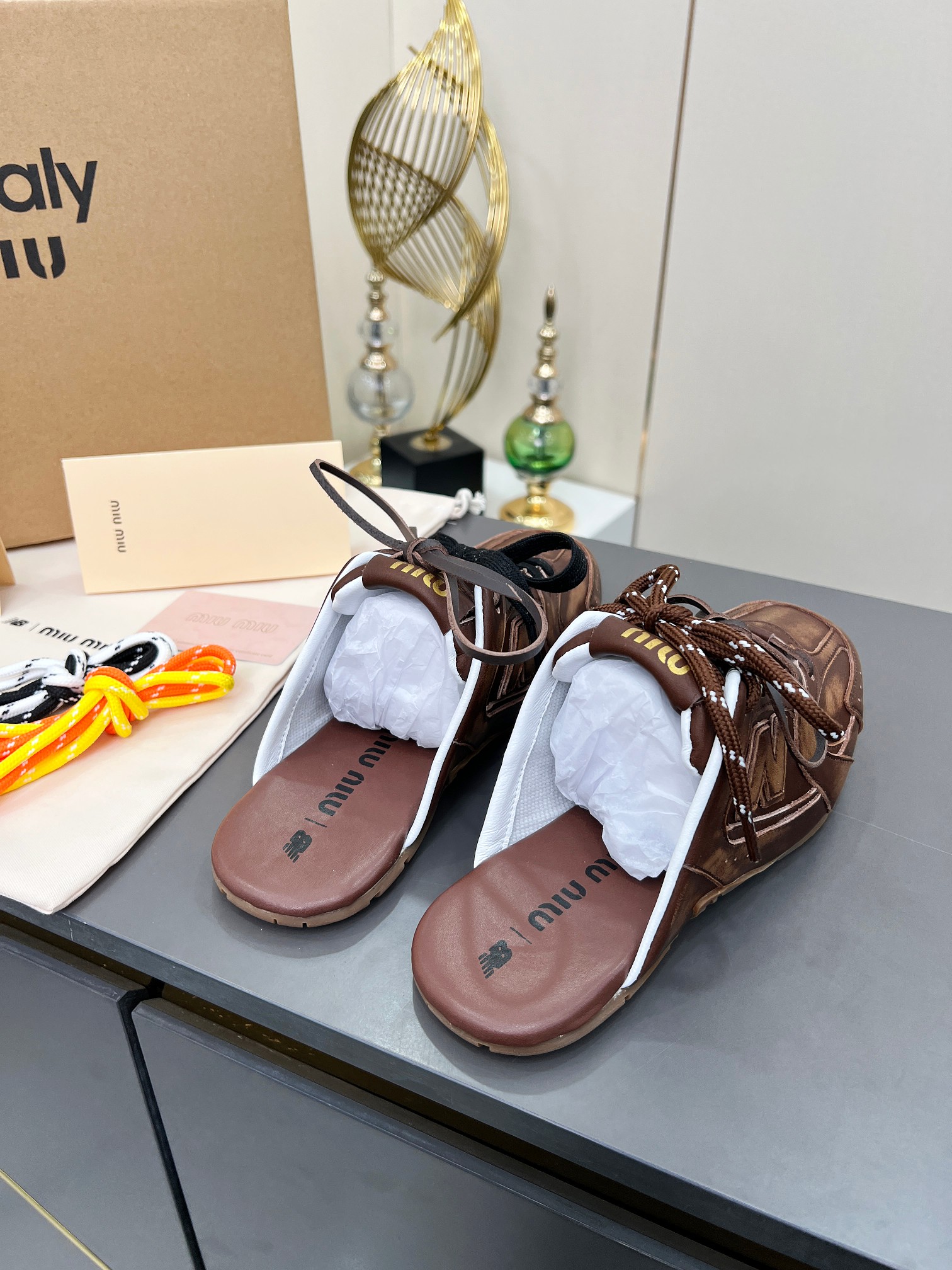 Miu Miu x New Balance 530SL Leather Slides - Unisex Casual Sneakers 5 a1736978815444 8227