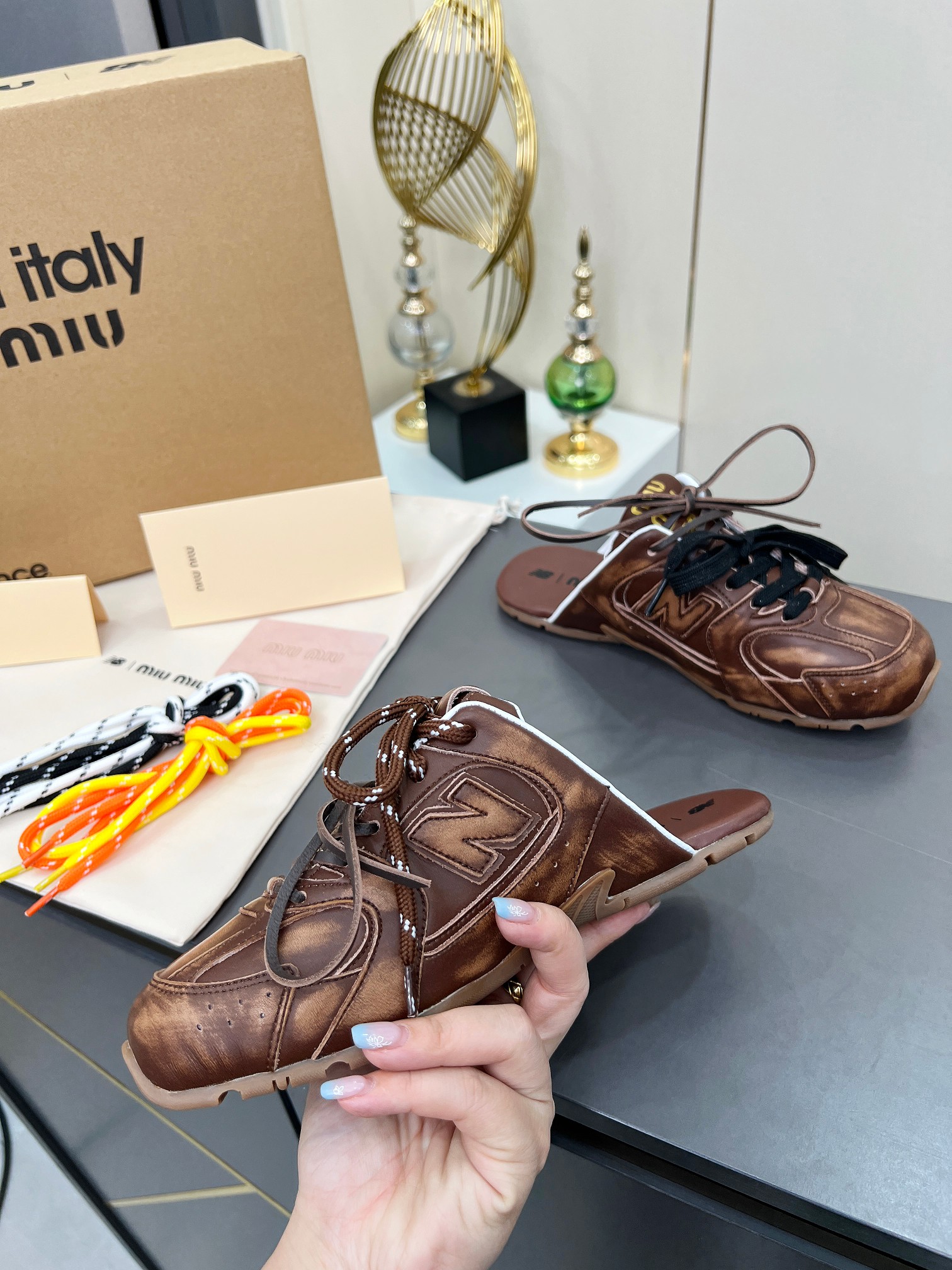 Miu Miu x New Balance 530SL Leather Slides - Unisex Casual Sneakers 10 a1736978815753 6806
