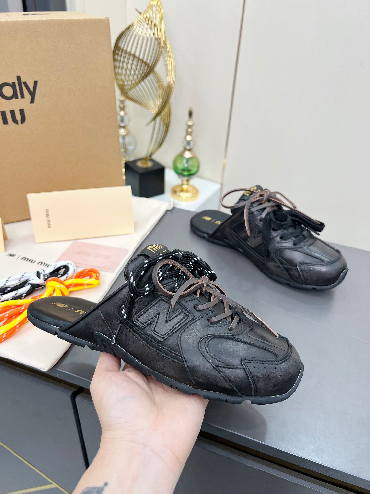 Miu Miu x New Balance 530SL Leather Sneakers Slides - Unisex Design 2 a1736978842760 0088