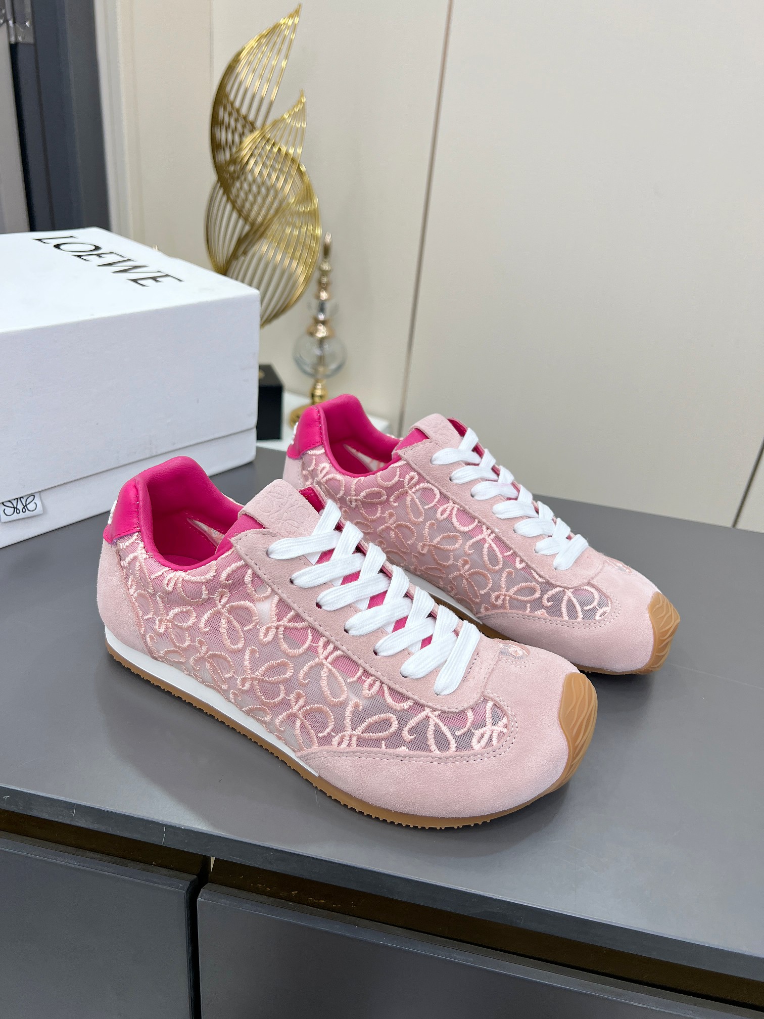 Loewe Ballet Runner Sneakers - Pink Lace-Up Athletic Shoes for Women 3 a1741796214309 5653