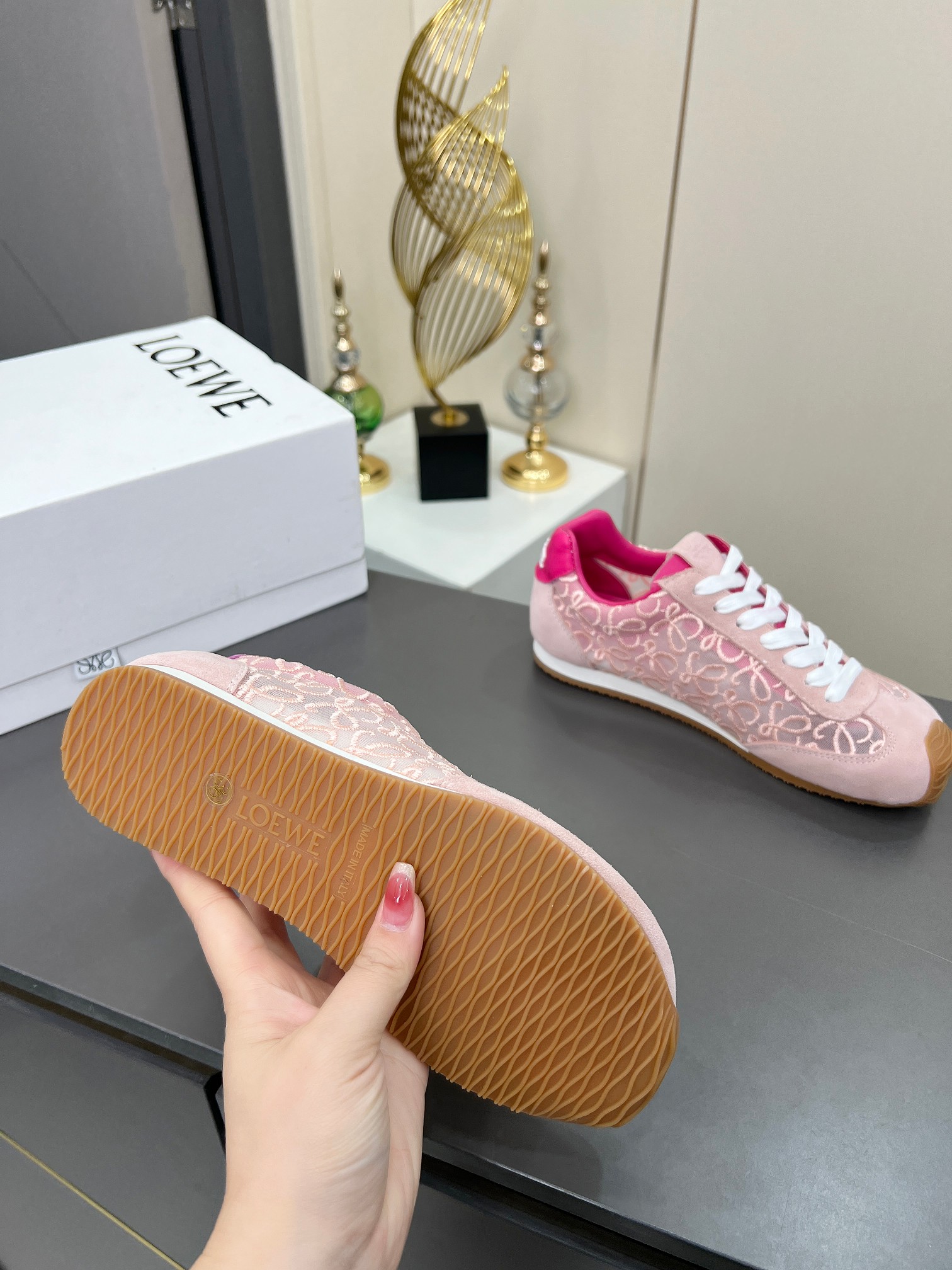 Loewe Ballet Runner Sneakers - Pink Lace-Up Athletic Shoes for Women 8 a1741796216974 4768