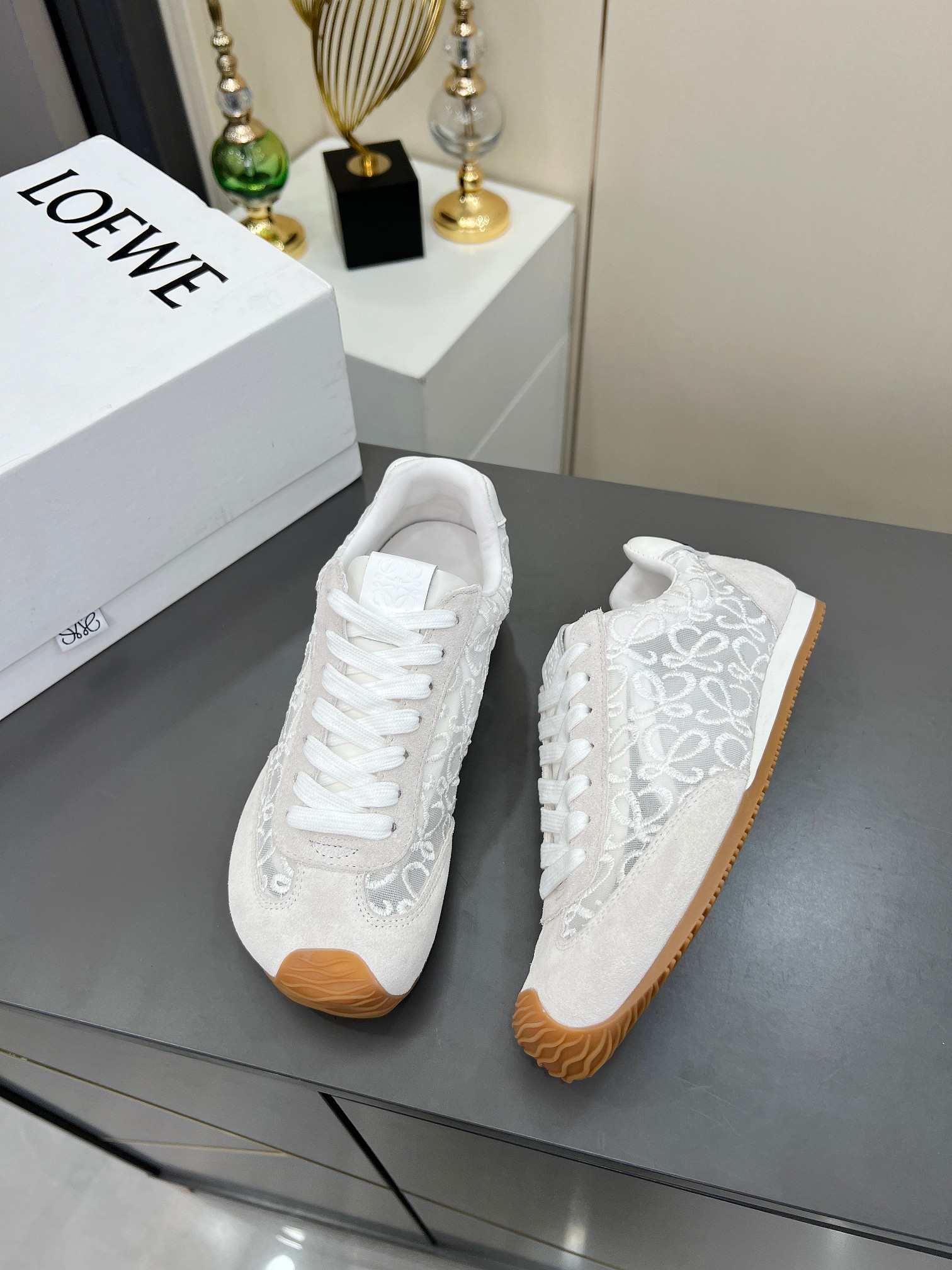 Loewe Ballet Runner Sneakers Second Generation White Lace-Up Mesh Shoes 5 a1741796332107 0572