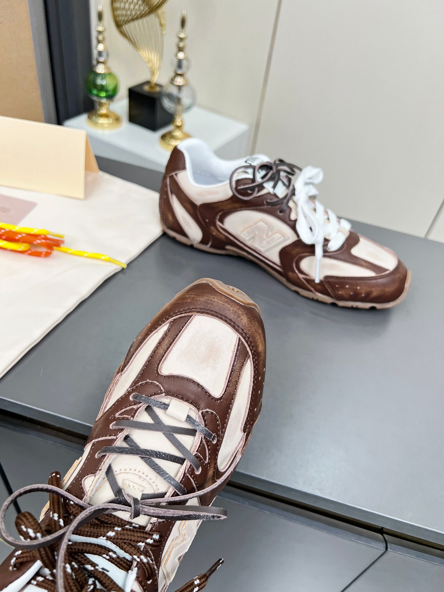 Miu Miu x New Balance 530 Brown Leather Sneakers - Couple Style 5 a1743980544150 4057