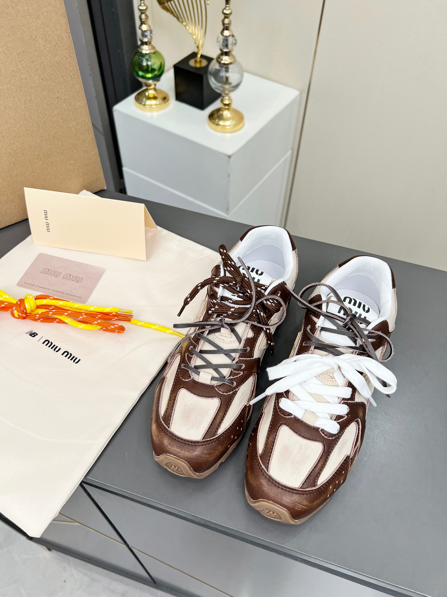 Miu Miu x New Balance 530 Brown Leather Sneakers - Couple Style 3 a1743980544151 7234