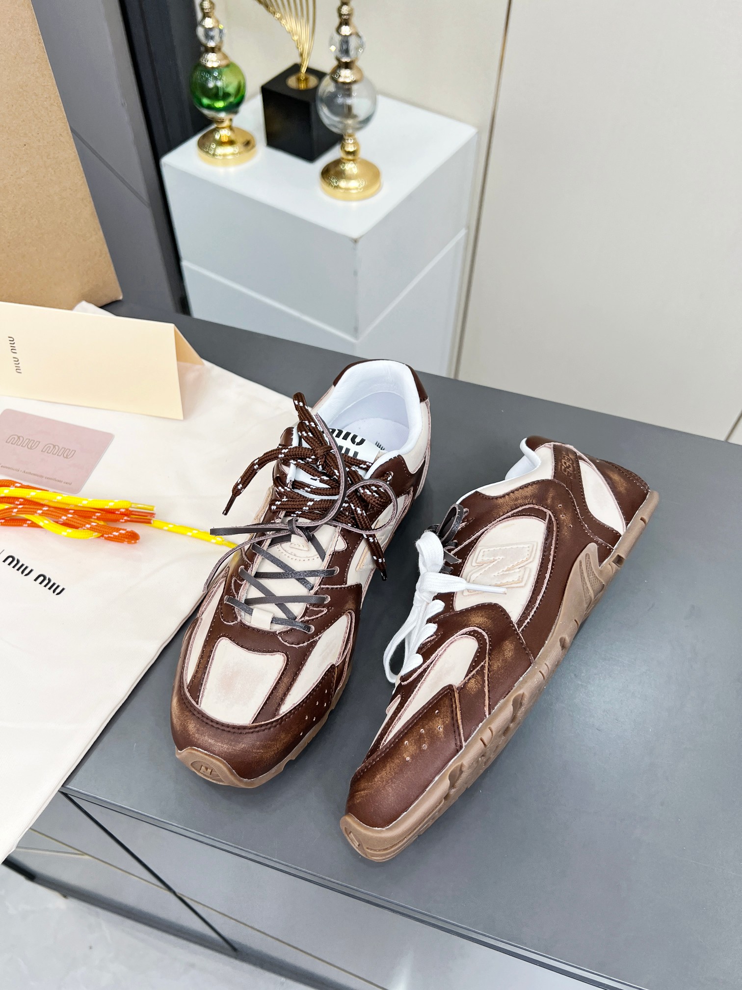 Miu Miu x New Balance 530 Brown Leather Sneakers - Couple Style 4 a1743980544577 4817