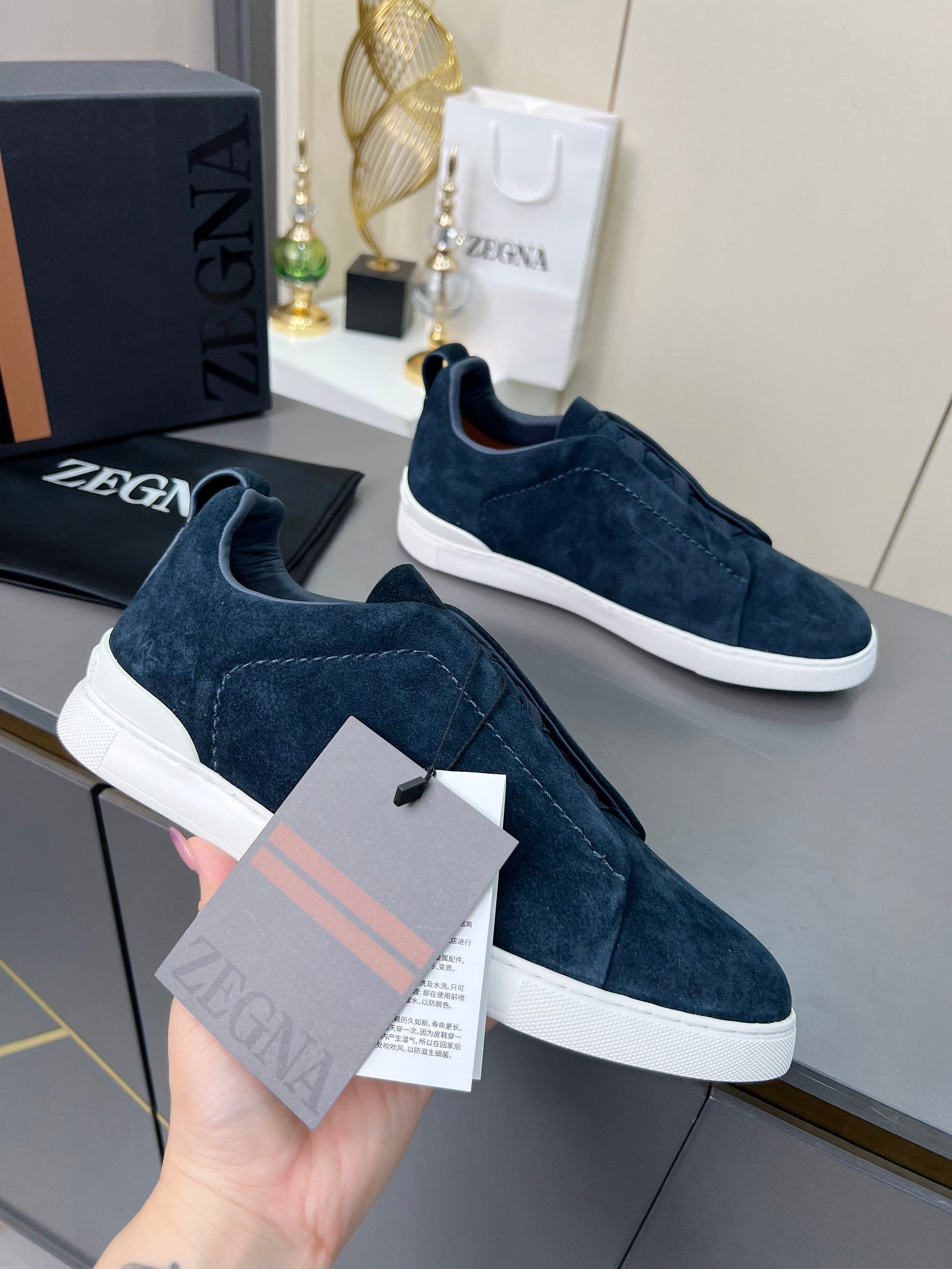 Ermenegildo Zegna Men’s Triple Stitch Sports Shoes: High-Quality Limited Edition Footwear - 图片 1