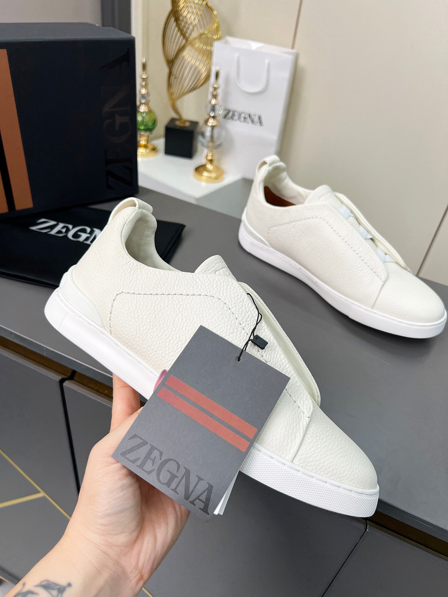 Ermenegildo Zegna Triple Stitch Sports Shoes: Limited Edition High-Quality Tweed Footwear - 图片 1