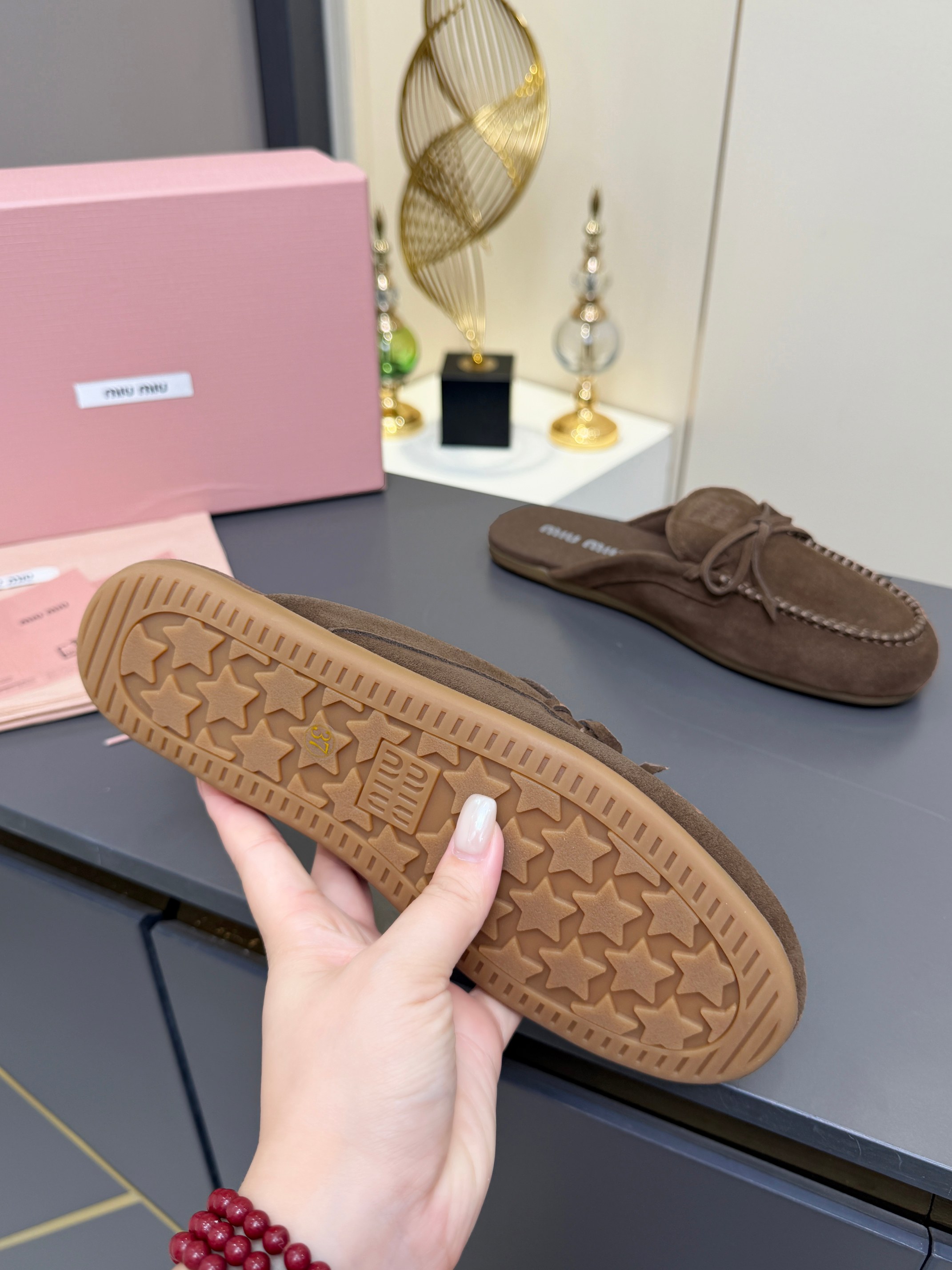 Miu Miu Suede Loafer Mules