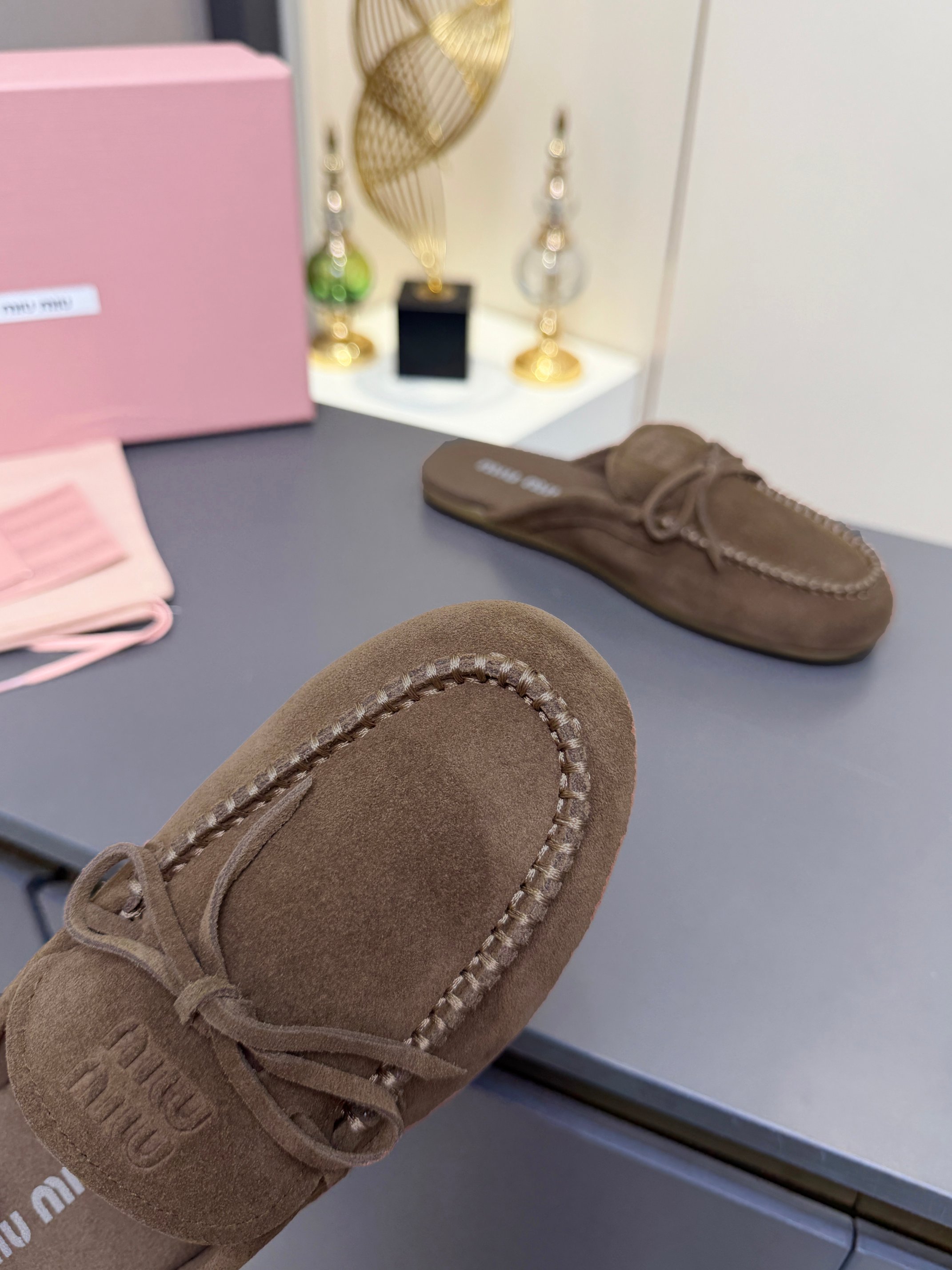 Miu Miu Suede Loafer Mules