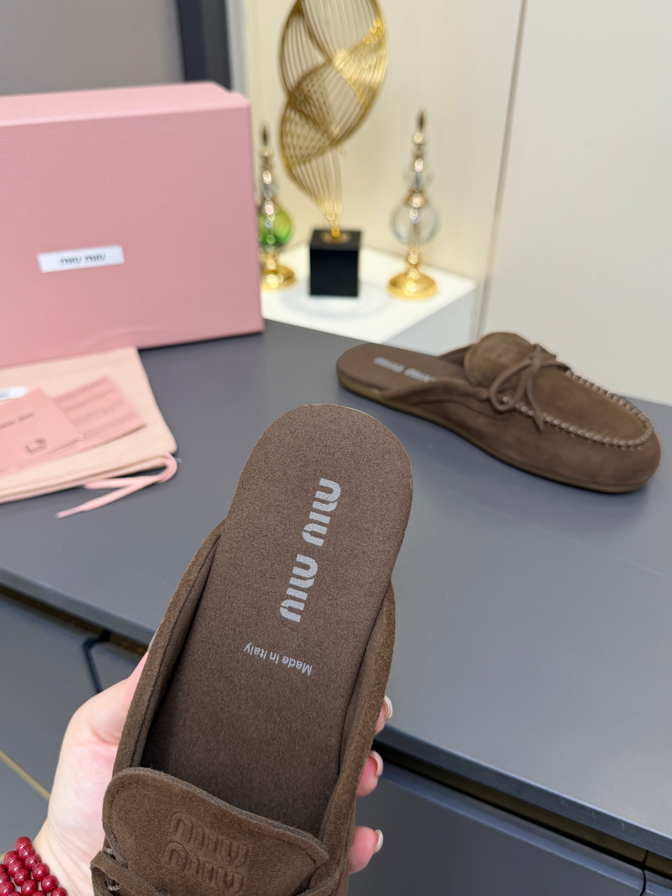 Miu Miu Suede Loafer Mules