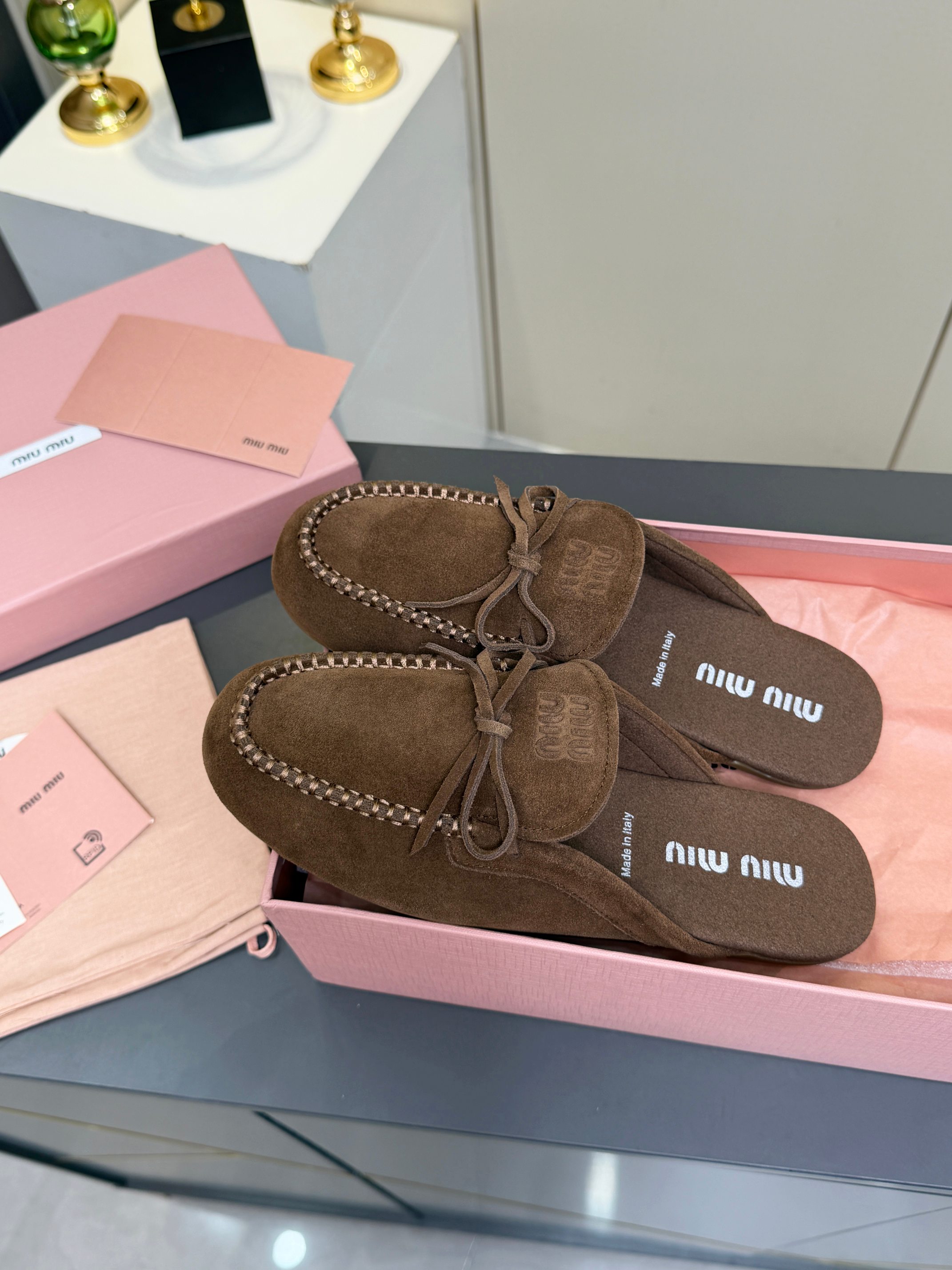 Miu Miu Suede Loafer Mules