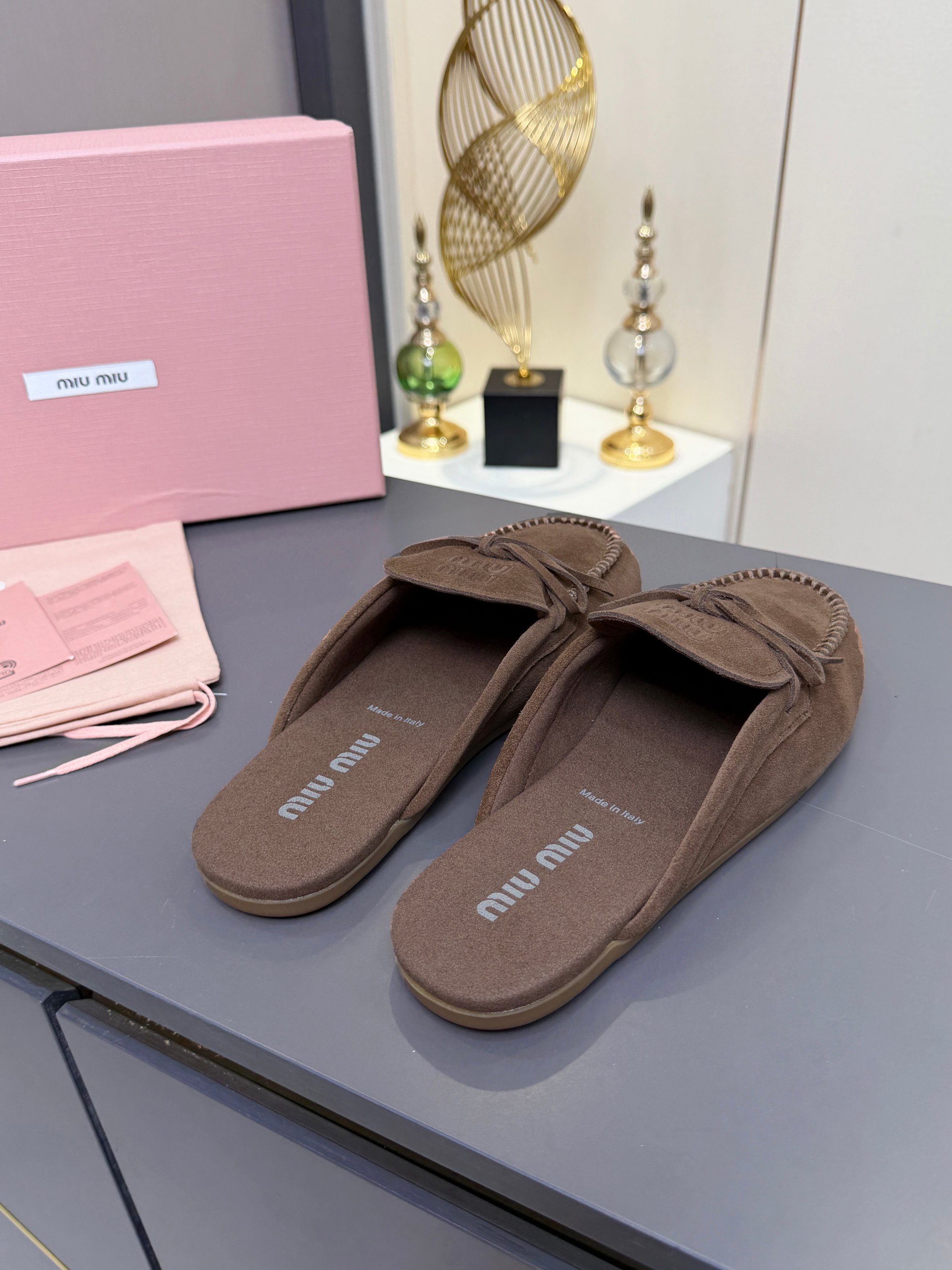 Miu Miu Suede Loafer Mules