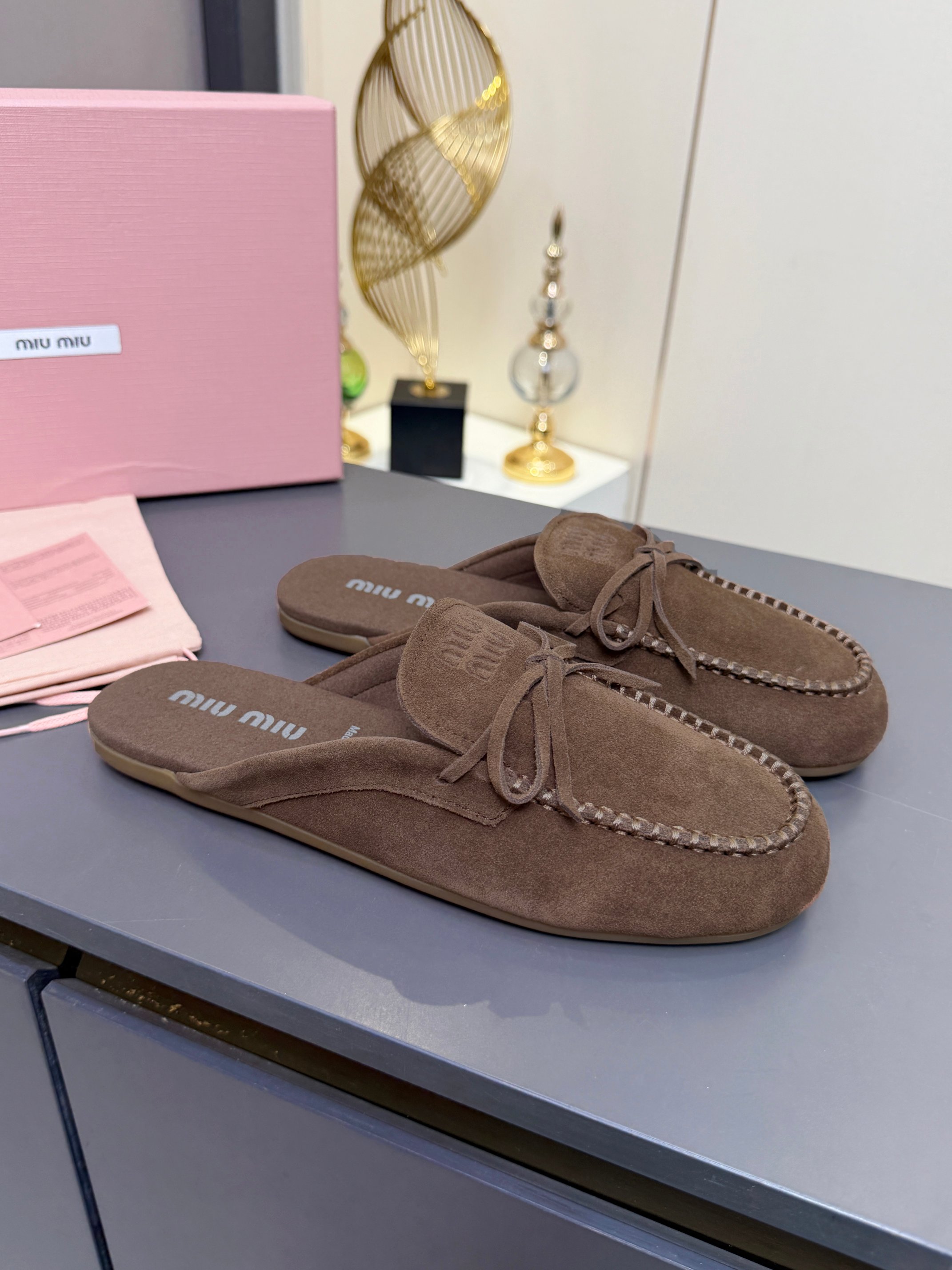 Miu Miu Suede Loafer Mules