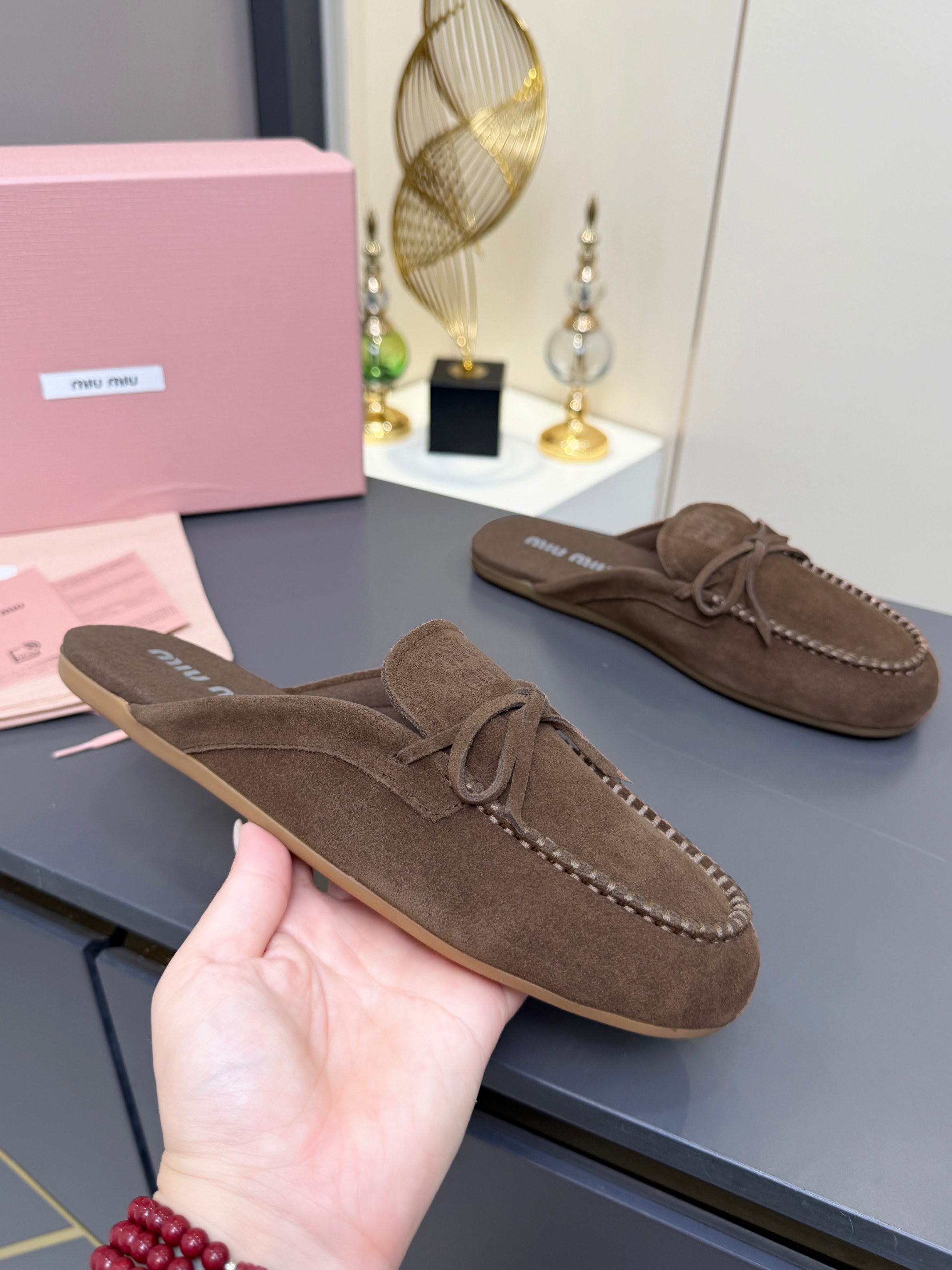 Miu Miu Suede Loafer Mules