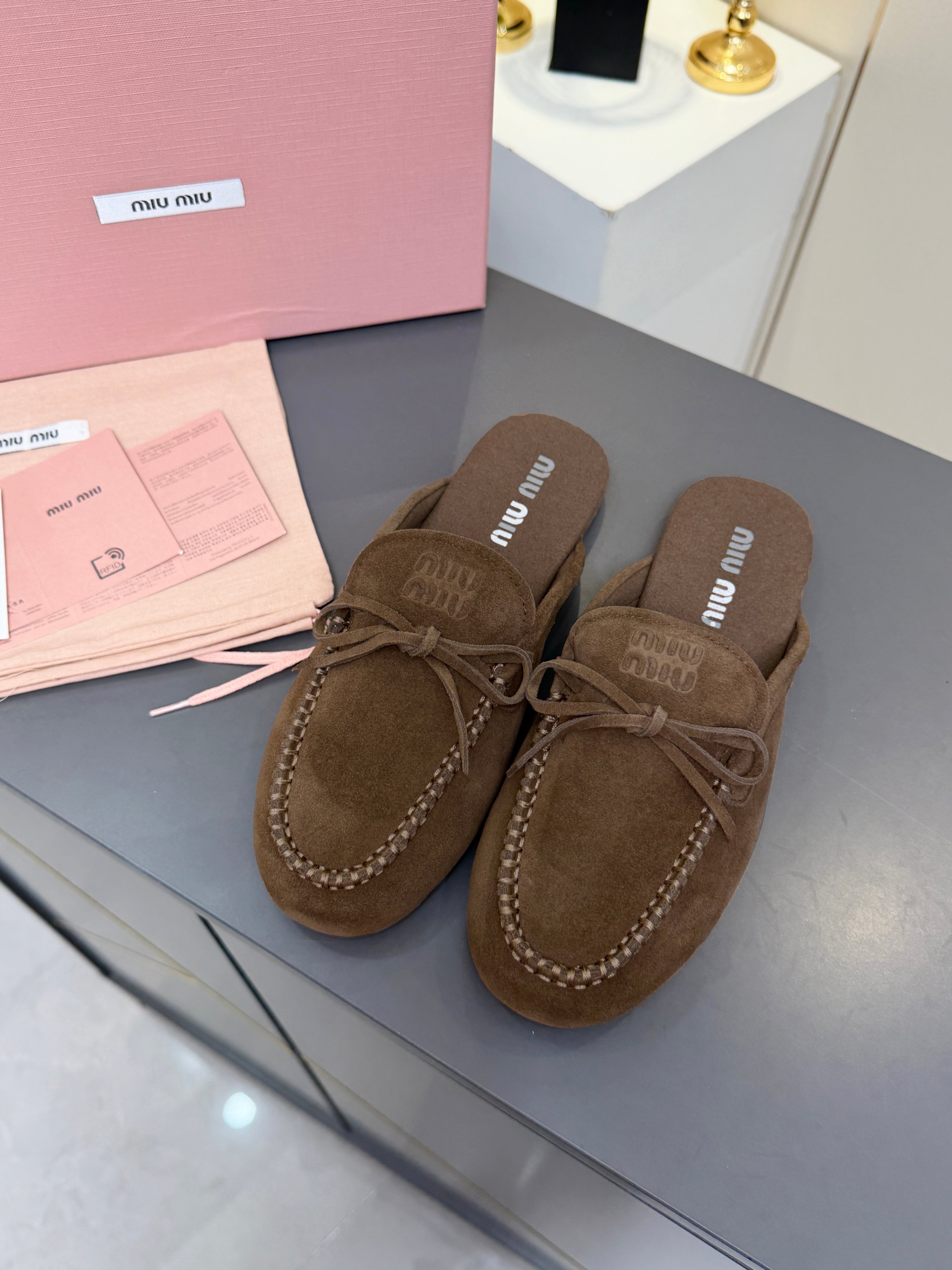 Miu Miu Suede Loafer Mules