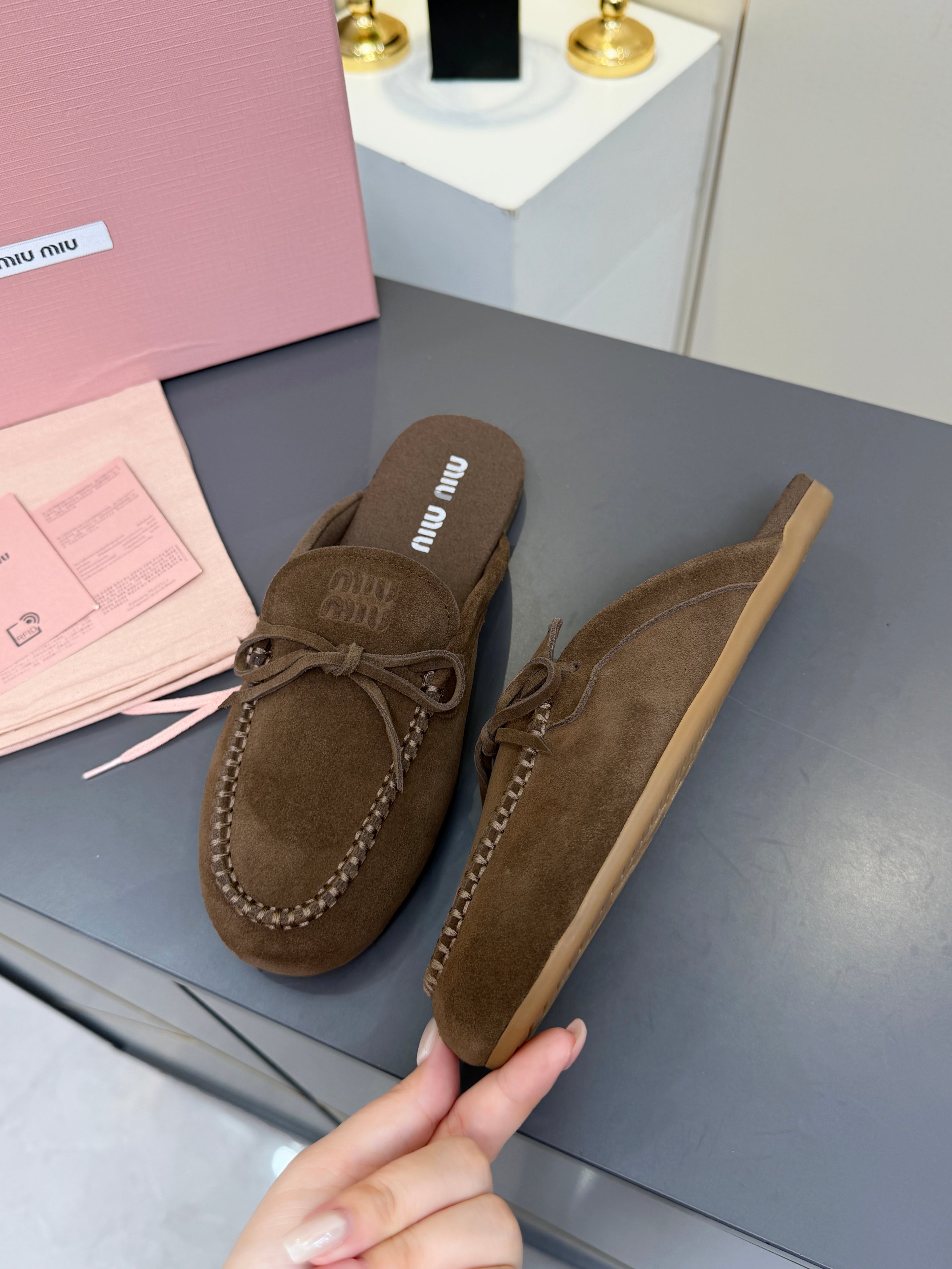 Miu Miu Suede Loafer Mules
