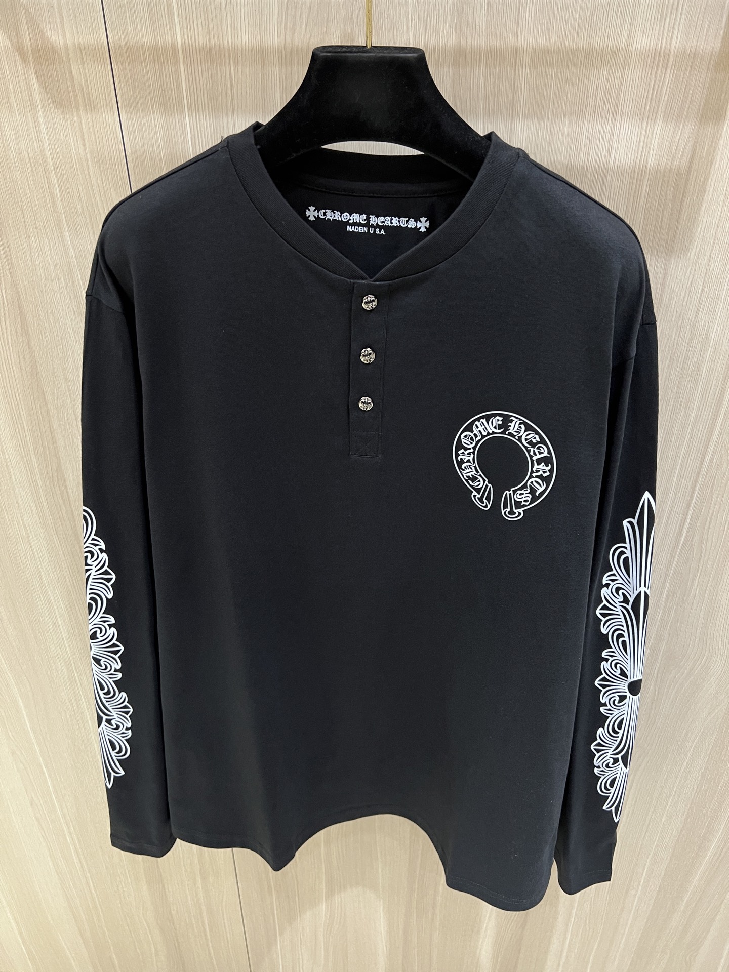 Chrome Hearts Cross Floral Button Long Sleeve - Vintage Silver Accent 3 i1764158350581 4797 0 1