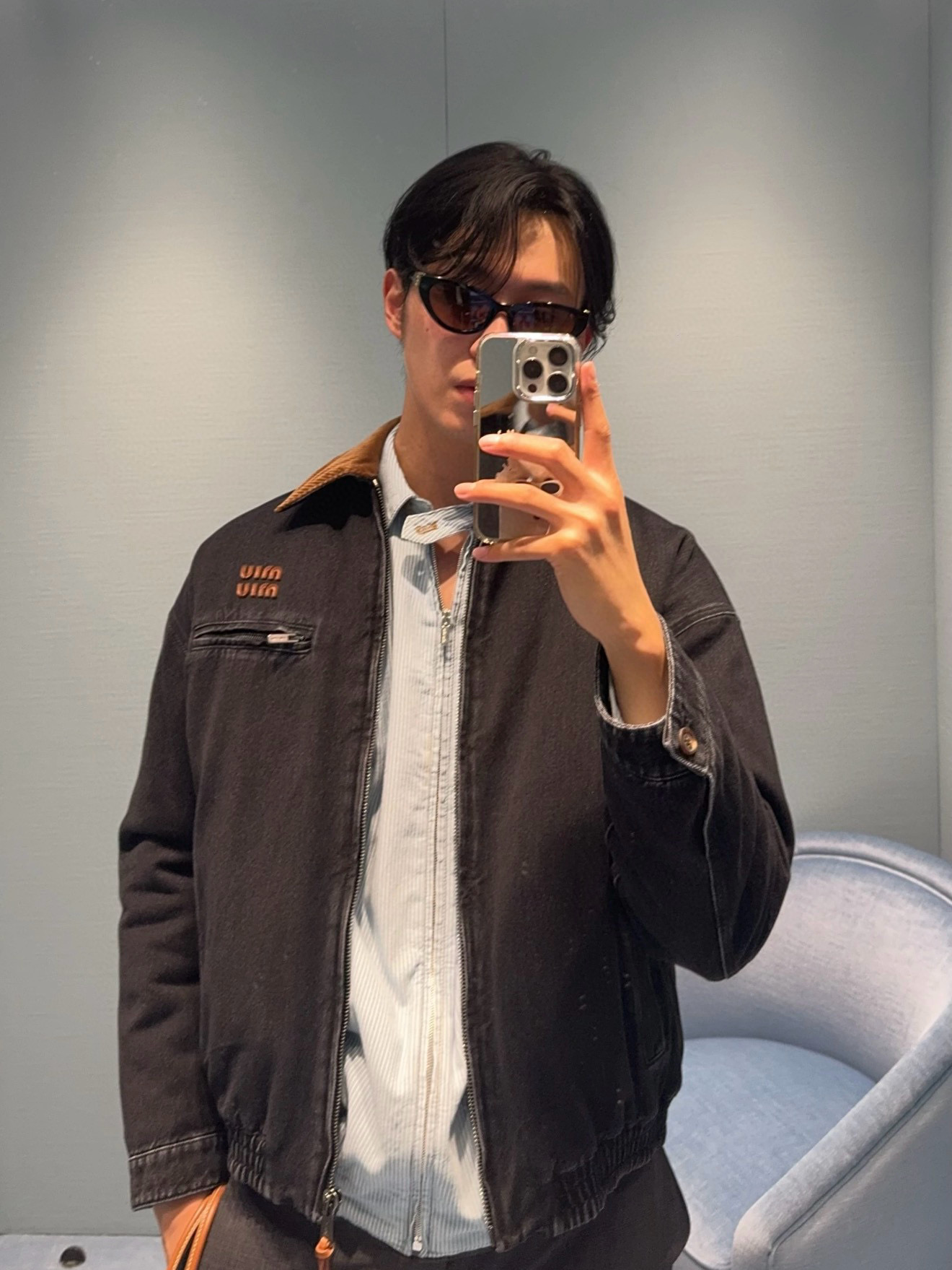 Miu Miu Corduroy-Collar Denim Cotton Jacket - Retro Workwear Aesthetic 8 i1764357654770 1424 0 6