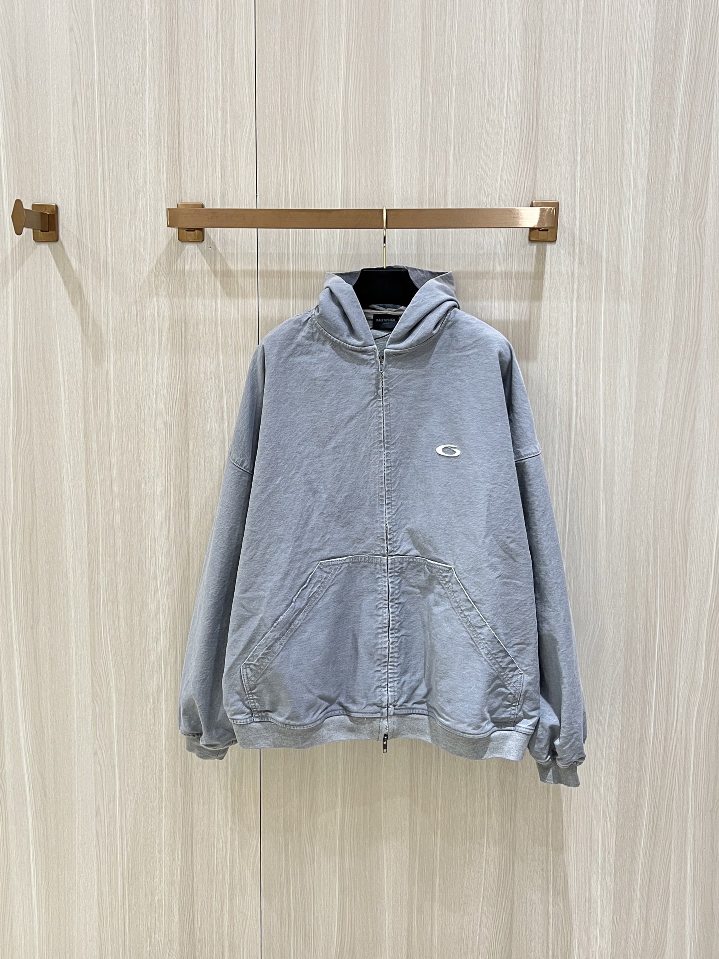 Balenciaga Distressed Denim Jacket – Stylish Gray Cotton Outerwear