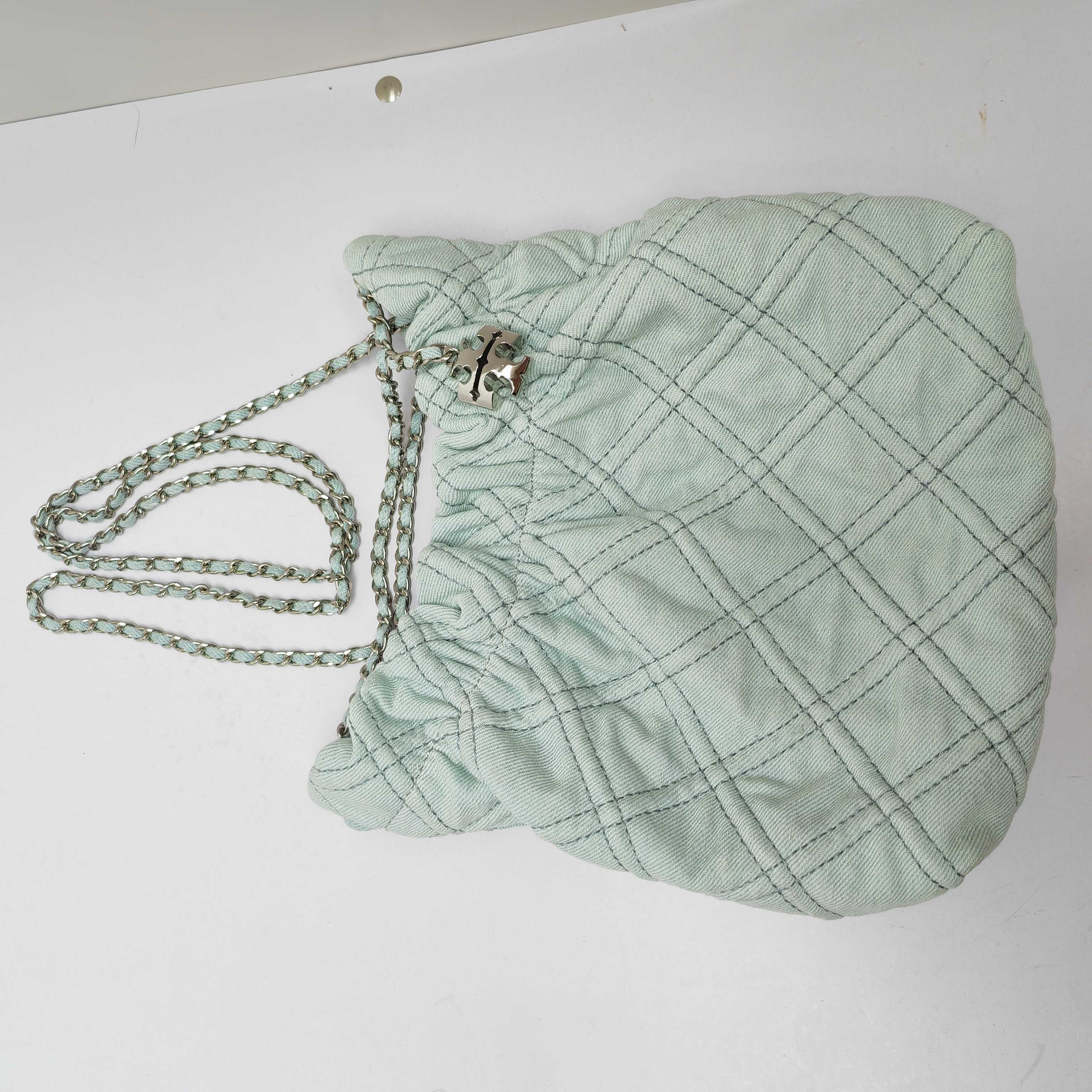 Tory Burch TB迷你号小福袋上市，牛仔系列 ，可斜挎，手提，尺寸20x18x6.5cm 167972