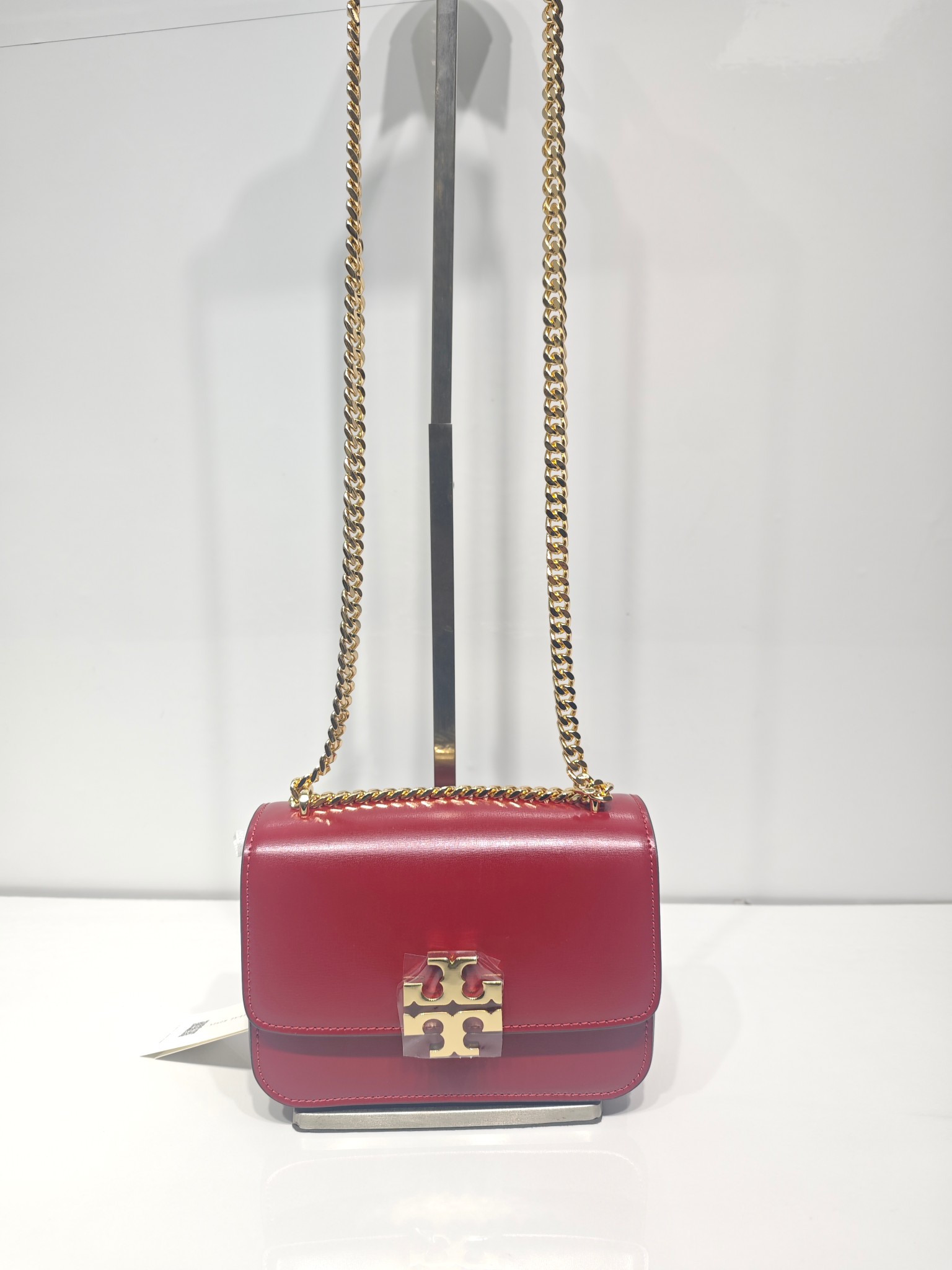 Tory Burch TB新款Eleanor 红色小号链条包 包款全新设计光滑金属饰件 尽显盒子包的简约线条