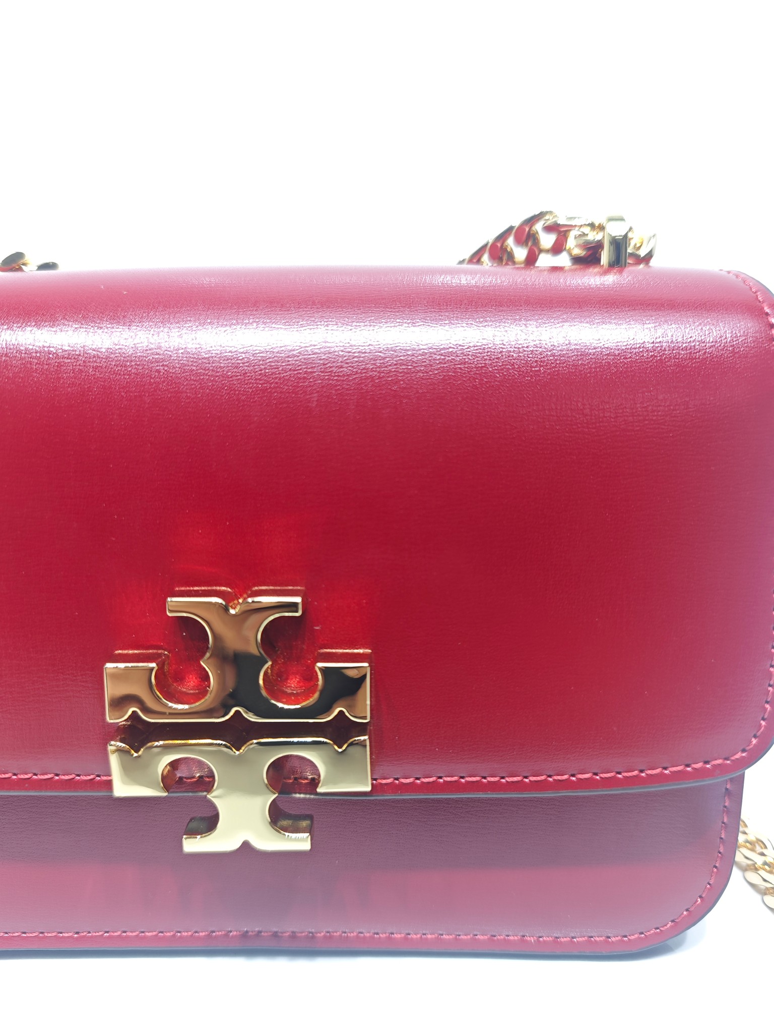 Tory Burch TB新款Eleanor 红色小号链条包 包款全新设计光滑金属饰件 尽显盒子包的简约线条