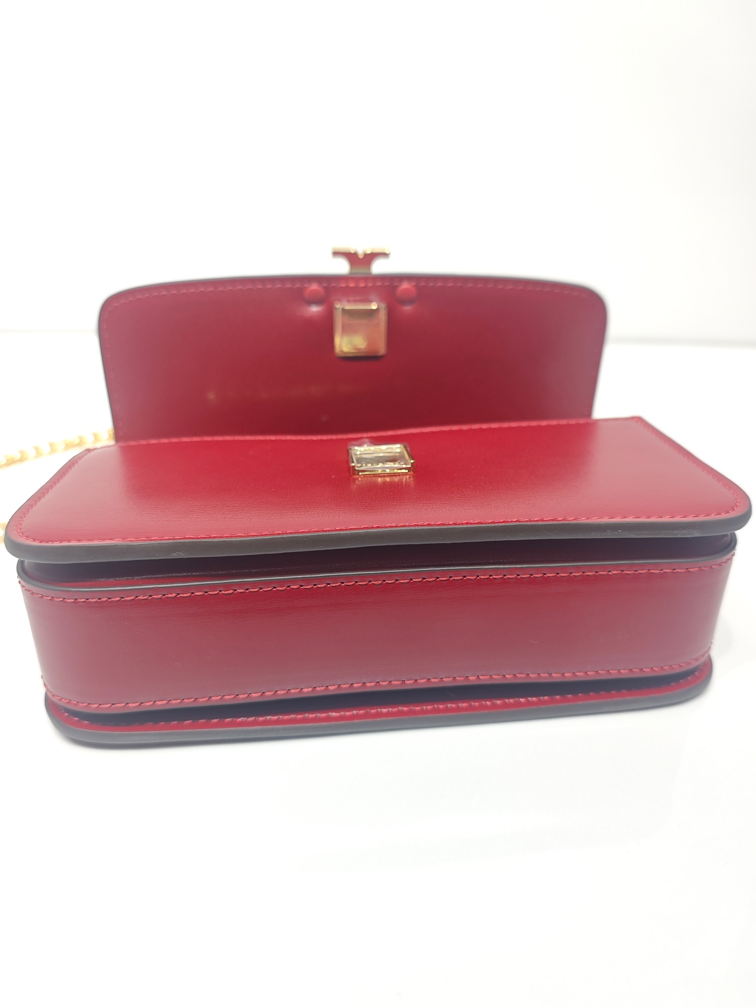 Tory Burch TB Eleanor新款迷你豆腐包 红色 新版本 可调节肩带 纳帕牛皮面料 柔软舒适