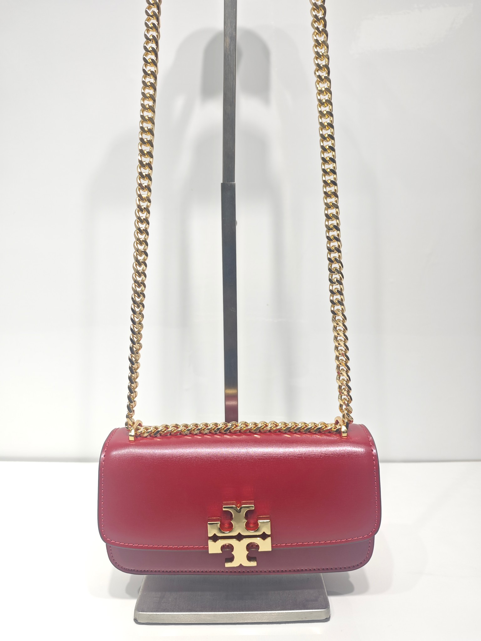 Tory Burch TB Eleanor新款迷你豆腐包 红色 新版本 可调节肩带 纳帕牛皮面料 柔软舒适