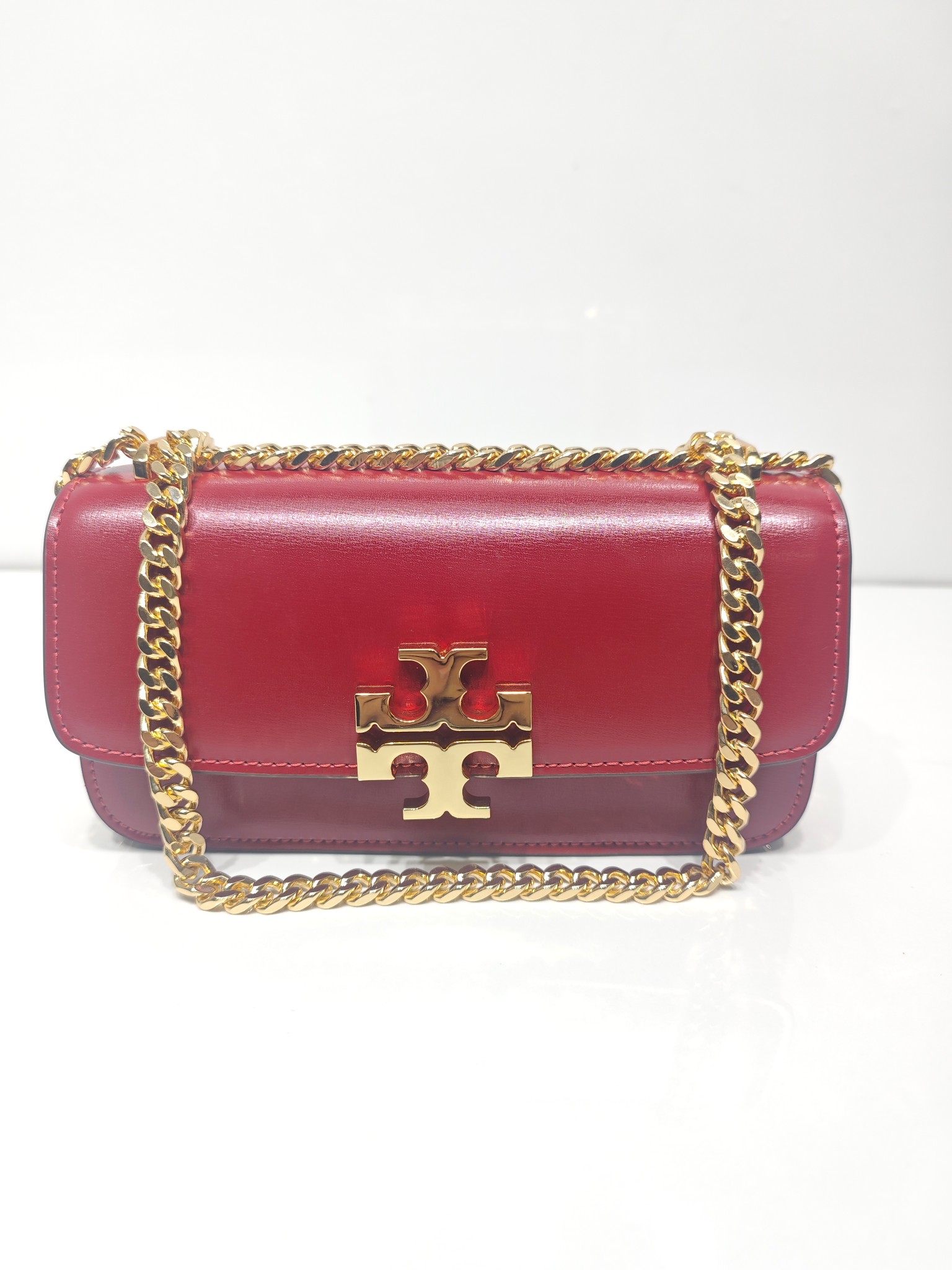 Tory Burch TB Eleanor新款迷你豆腐包 红色 新版本 可调节肩带 纳帕牛皮面料 柔软舒适