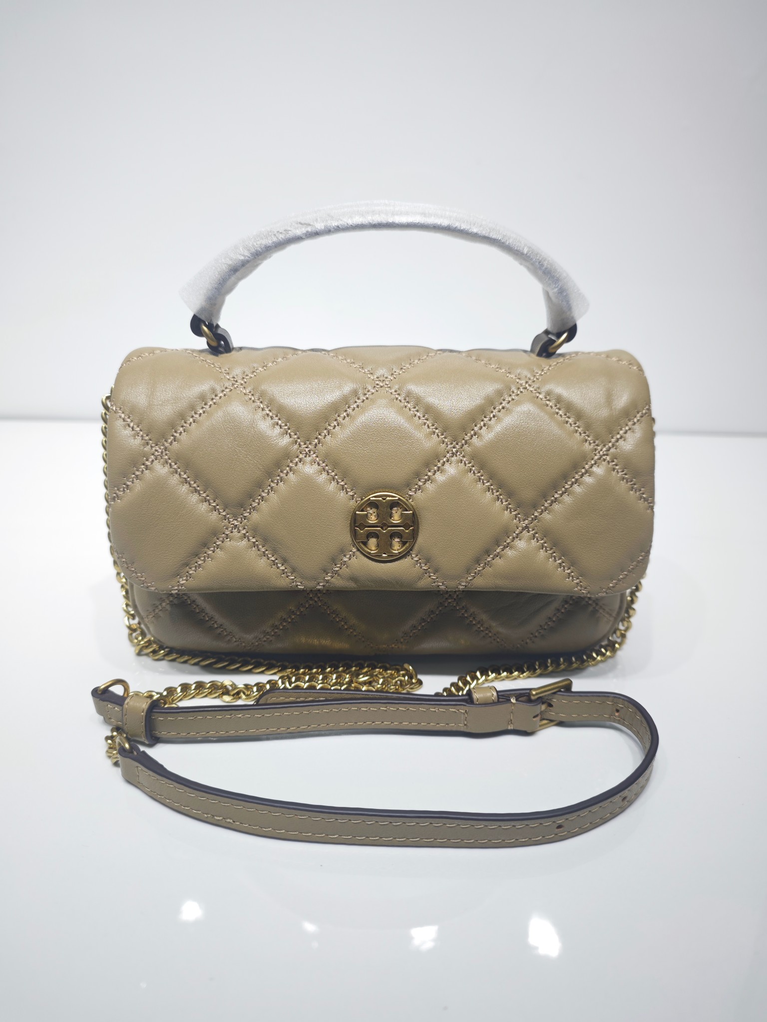 Tory Burch TB 新款willa全皮杏色 了
