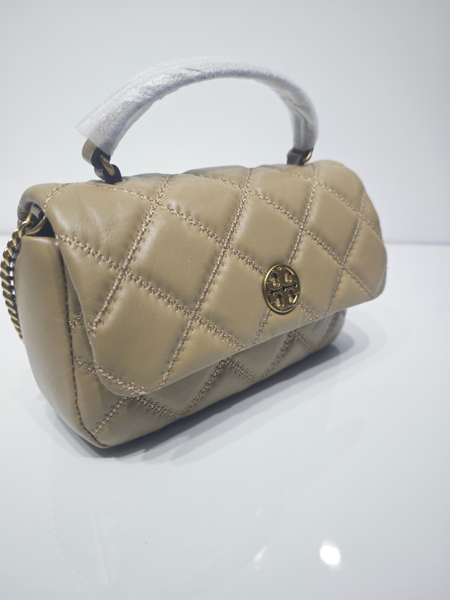Tory Burch TB 新款willa全皮杏色 了